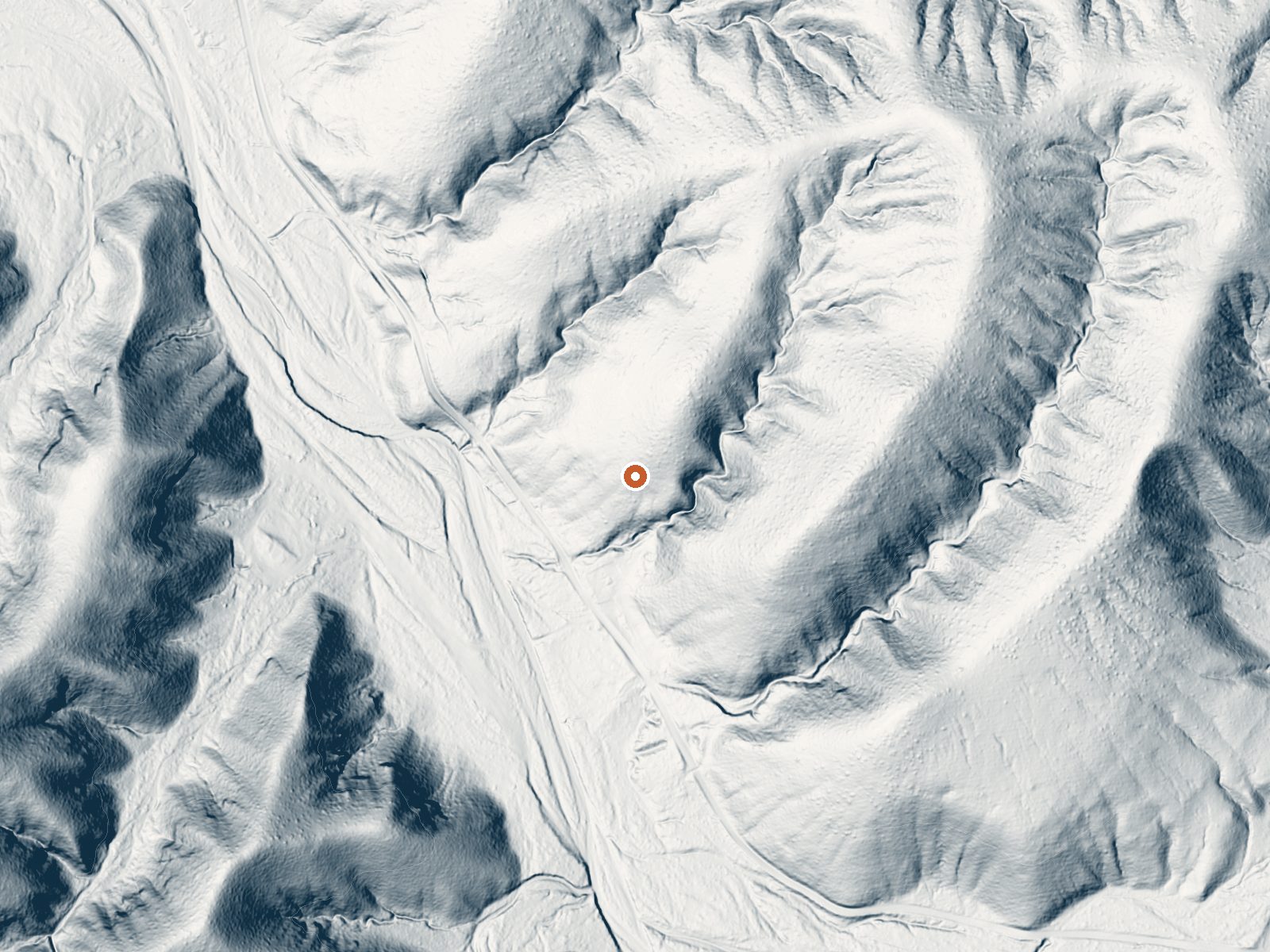 LiDAR bare-earth view of the same ground around N O Spring