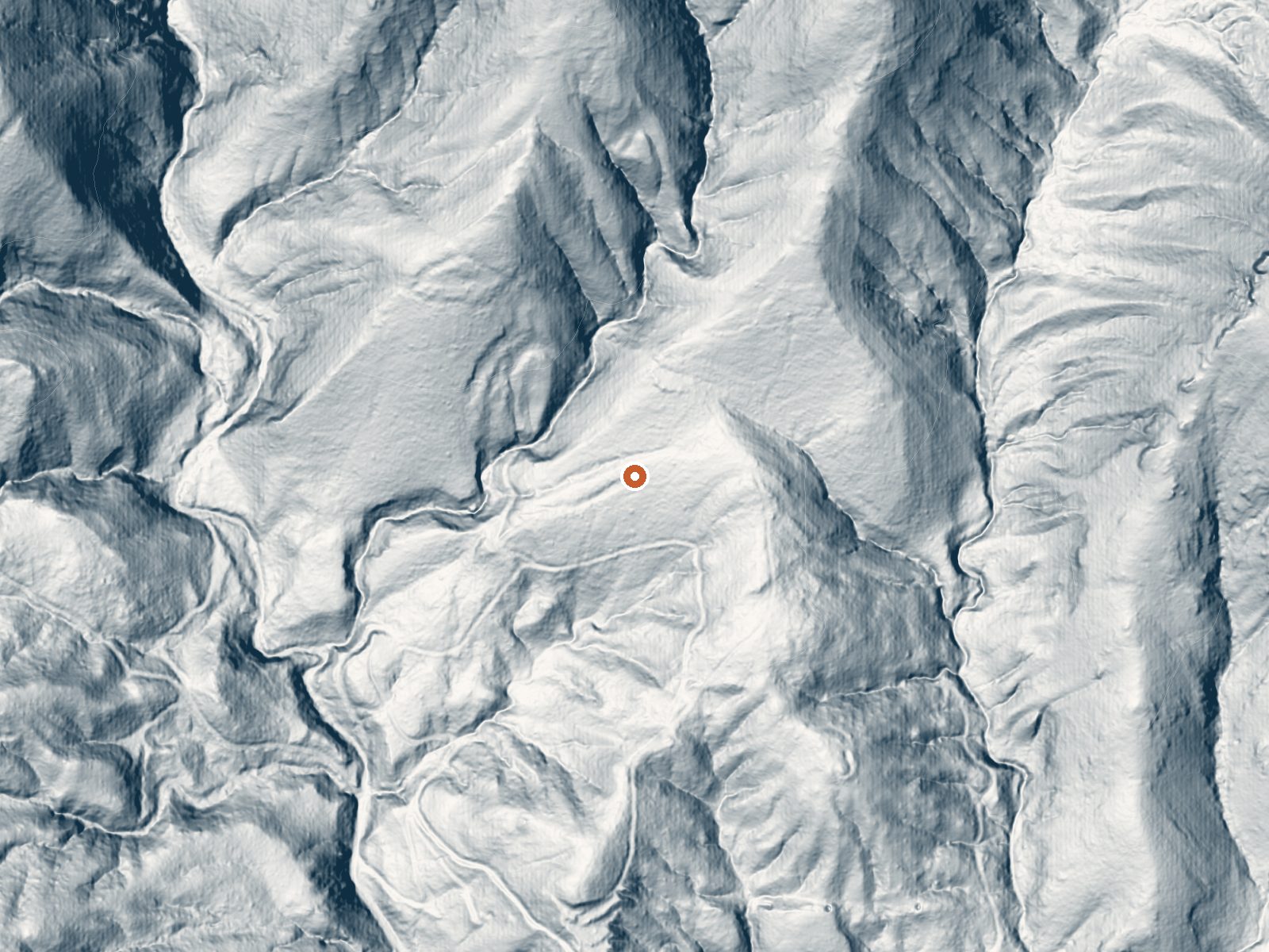 LiDAR bare-earth view of the same ground around Pioneer Spring