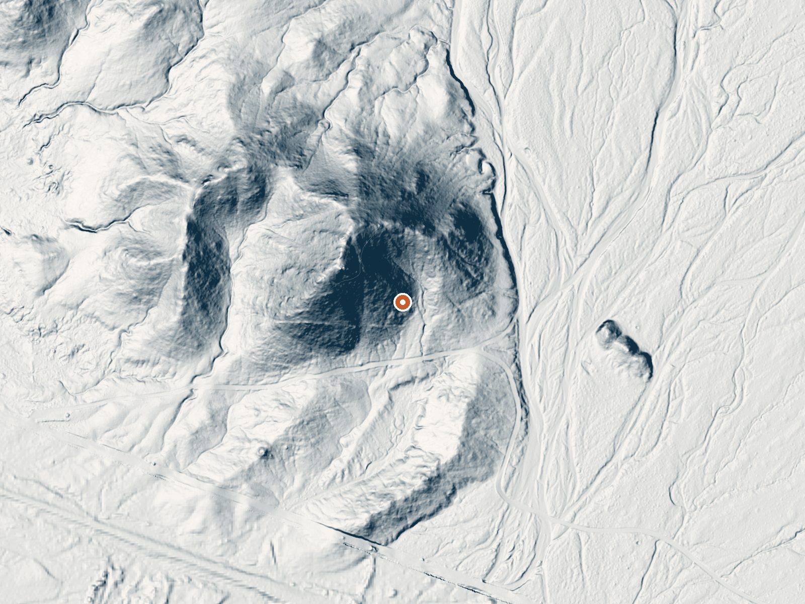 LiDAR bare-earth view of the same ground around Quitobaquito Springs
