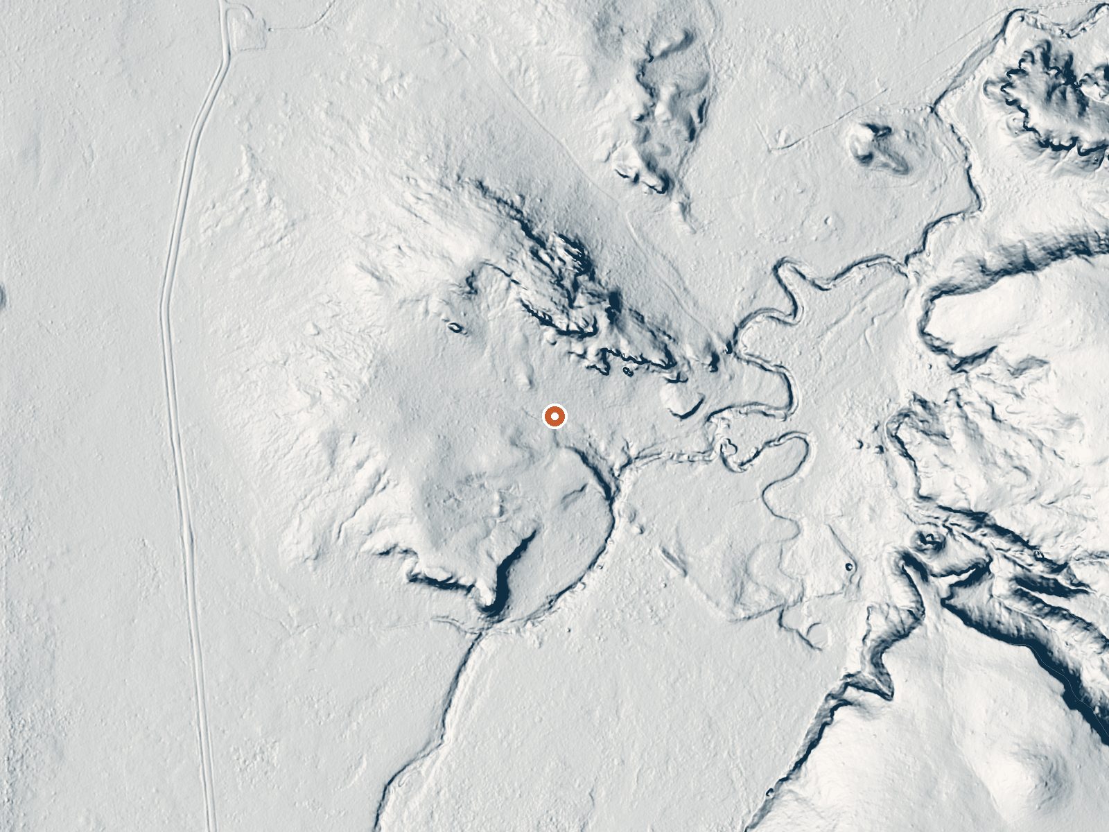 LiDAR bare-earth view of the same ground around Salado Springs