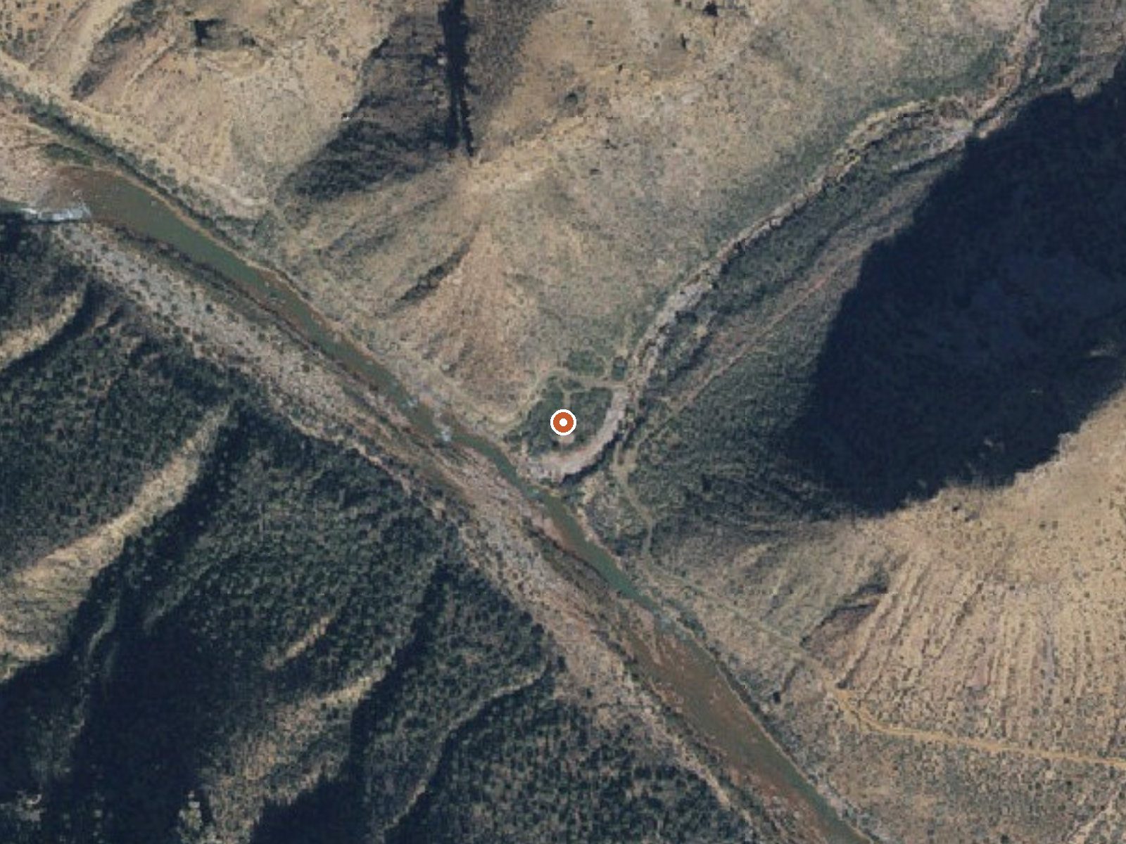 Aerial view of the ground around Salt Banks