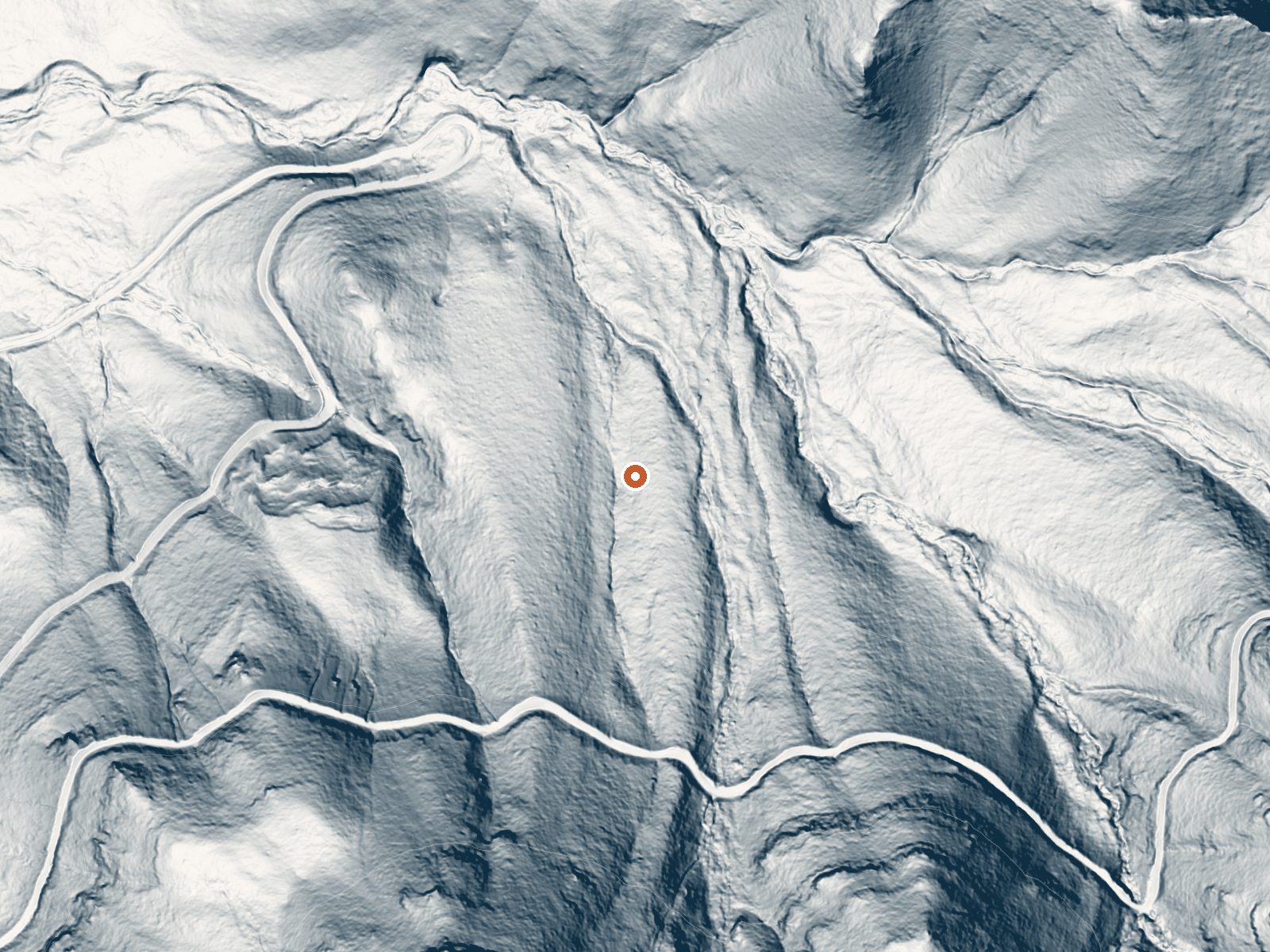 LiDAR bare-earth view of the same ground around Spring