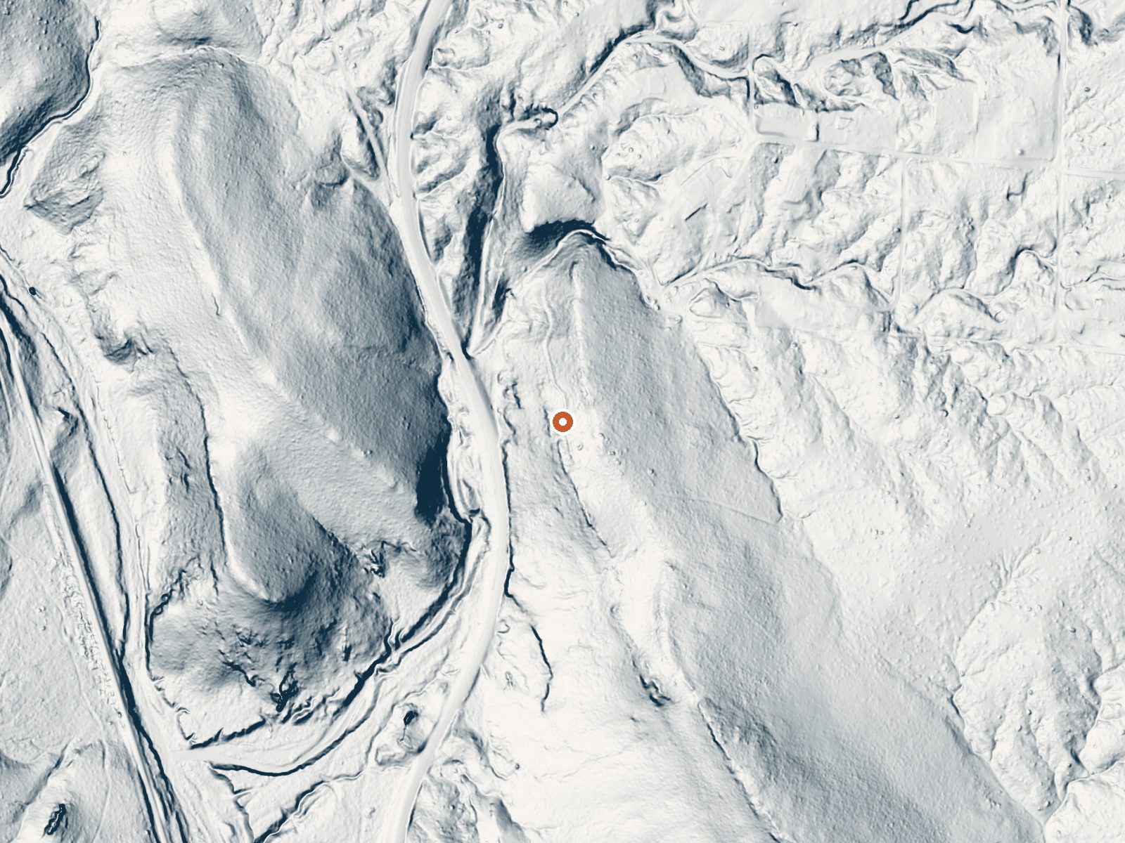 LiDAR bare-earth view of the same ground around Spring