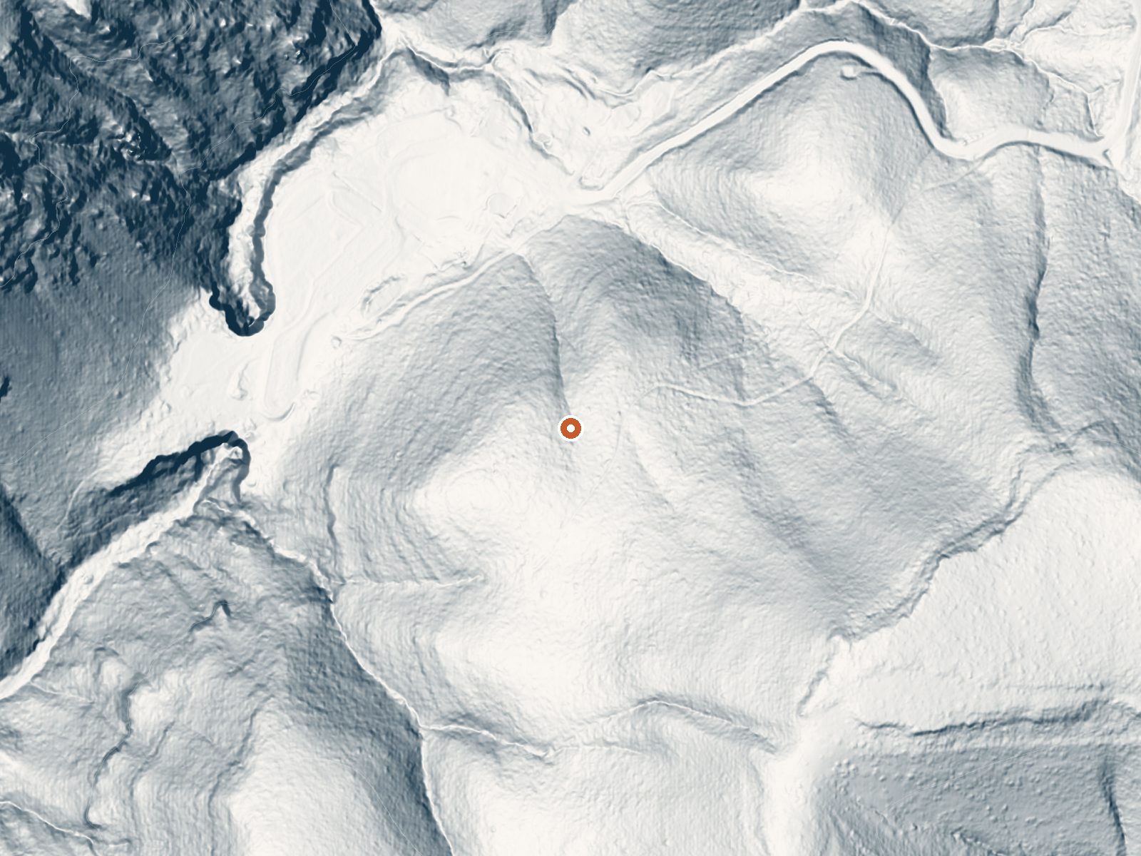 LiDAR bare-earth view of the same ground around Tonto Natural Bridge Spring
