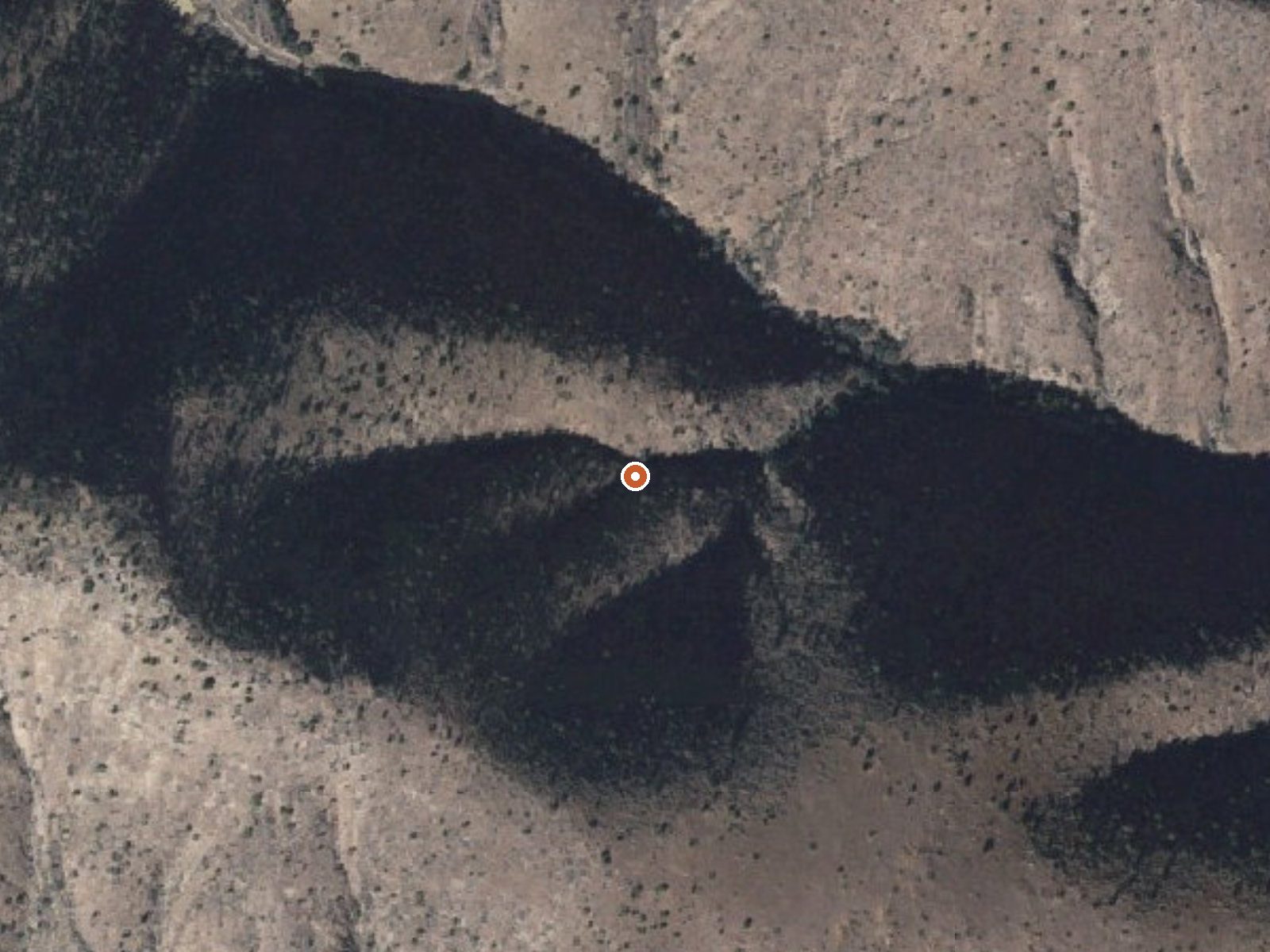 Aerial view of the ground around Warm Spring