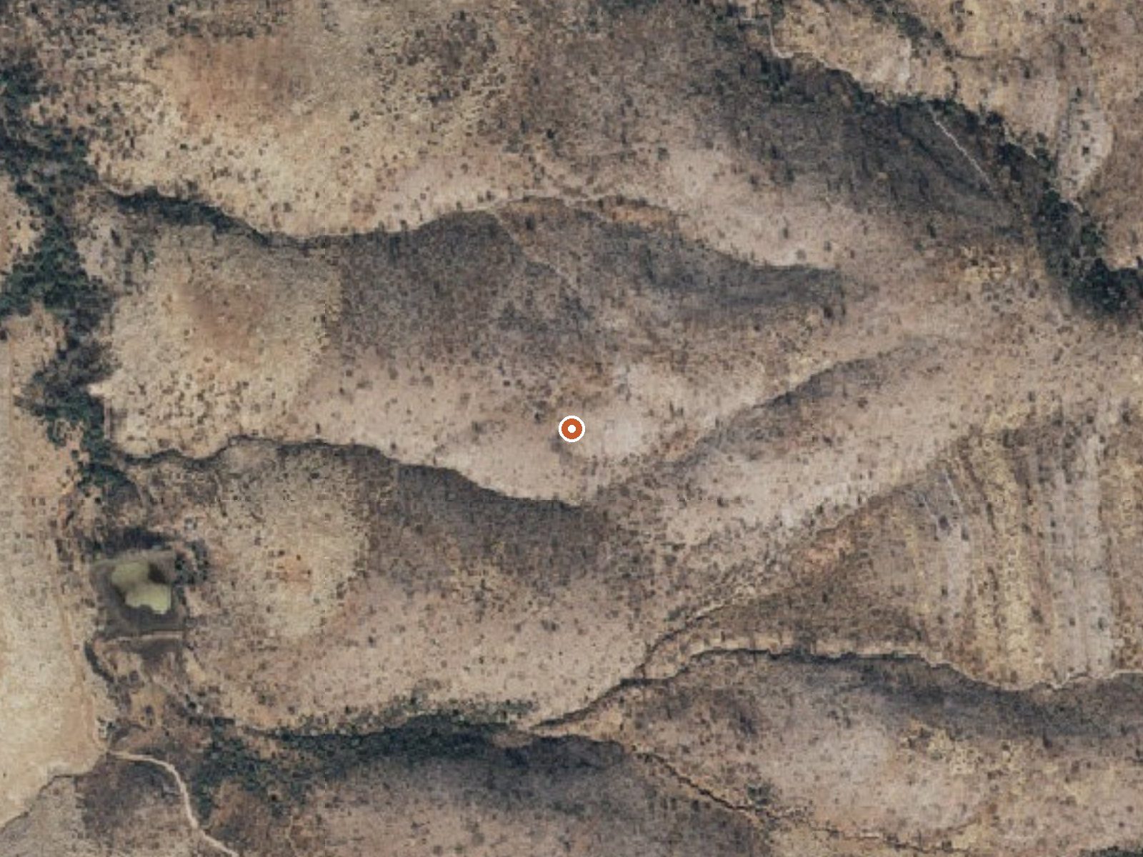 Aerial view of the ground around the spring