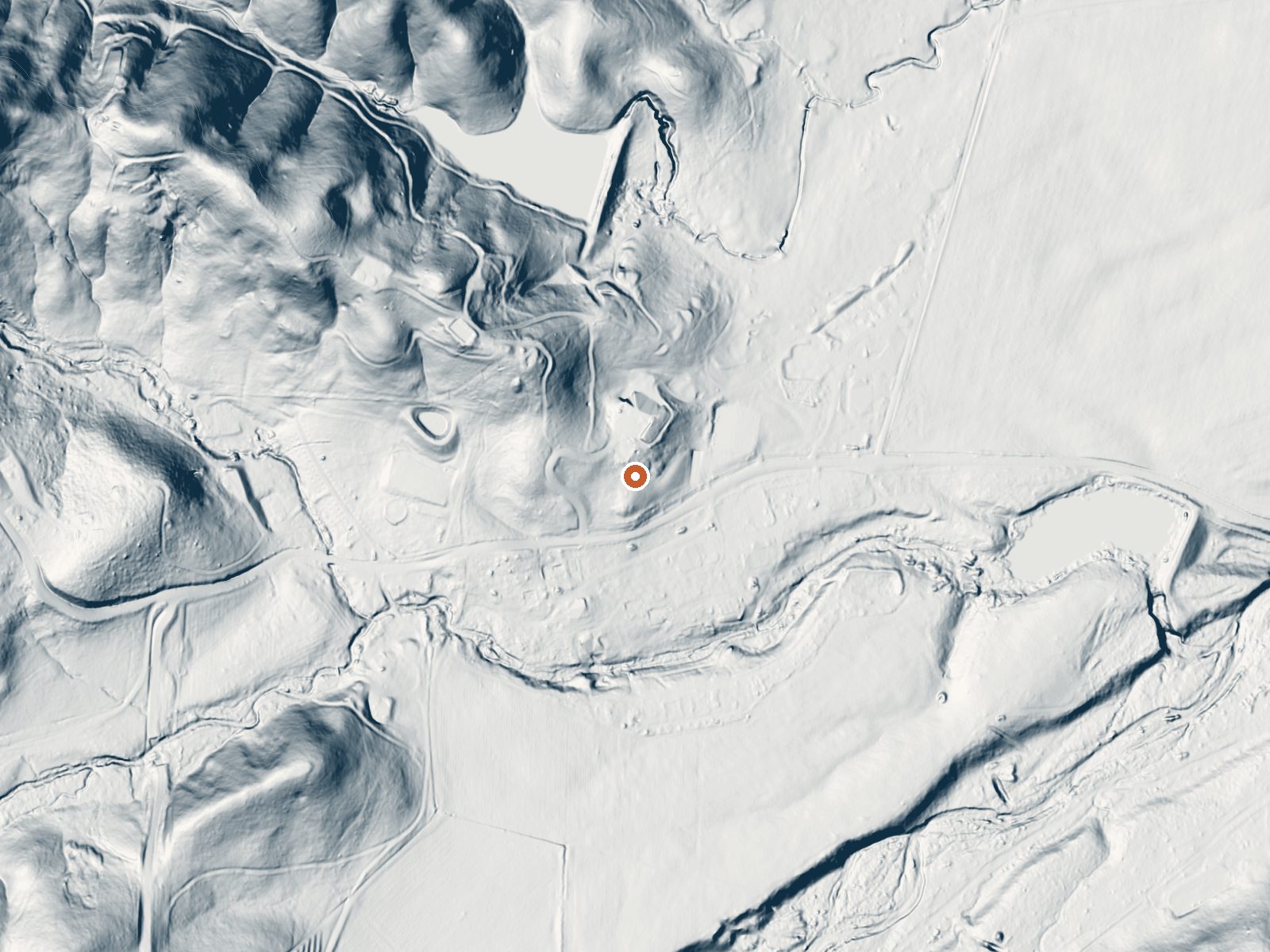 LiDAR bare-earth view of the same ground around Aetna Springs