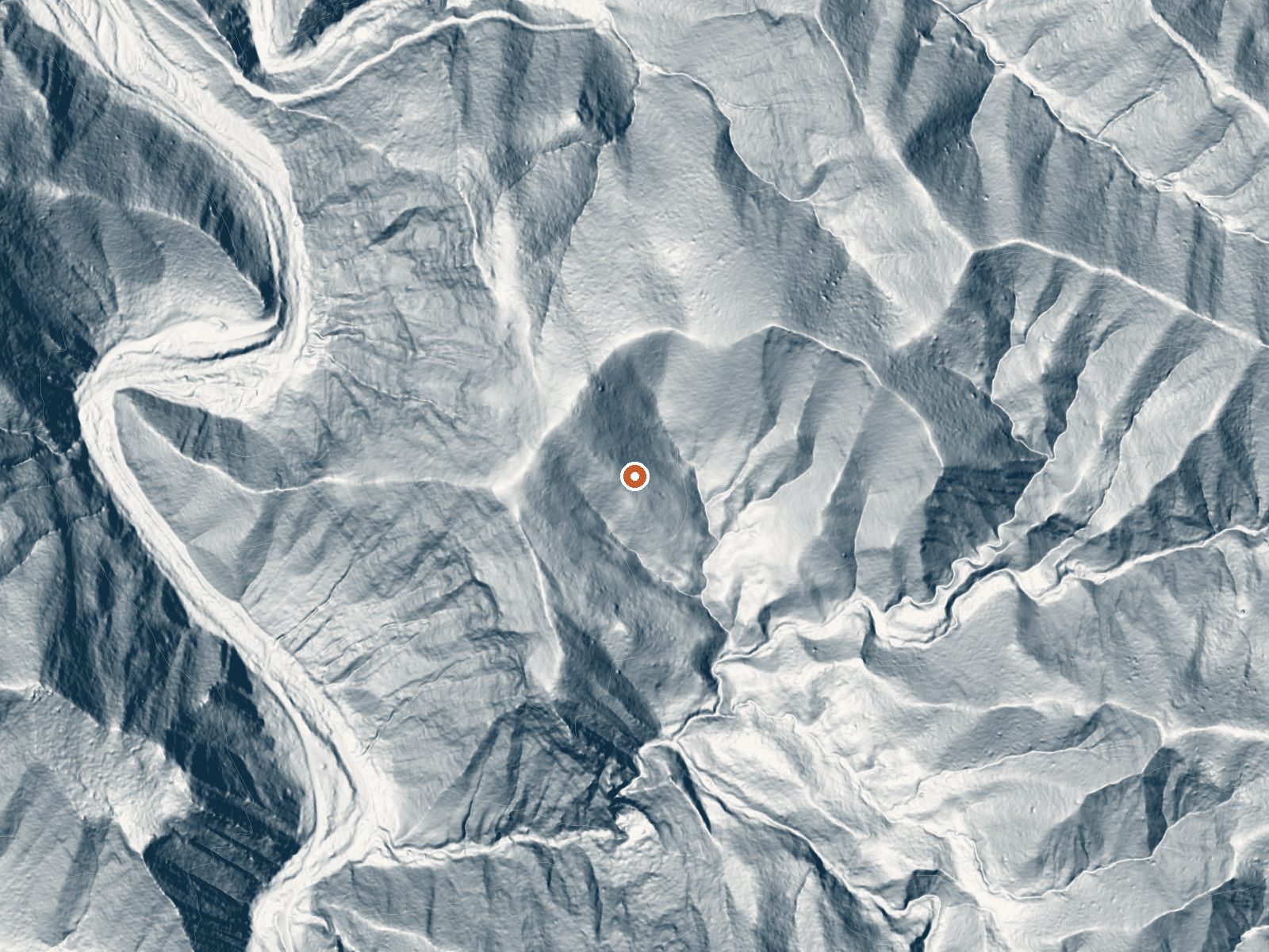 LiDAR bare-earth view of the same ground around Agua Caliente Spring