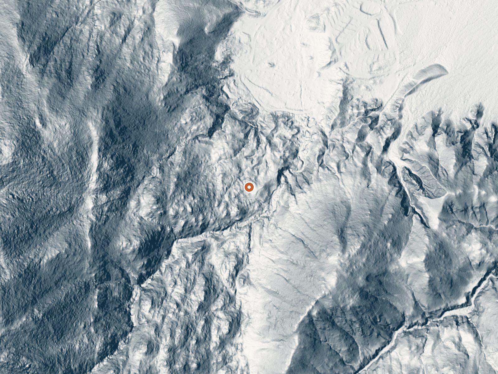 LiDAR bare-earth view of the same ground around Agua Caliente Springs
