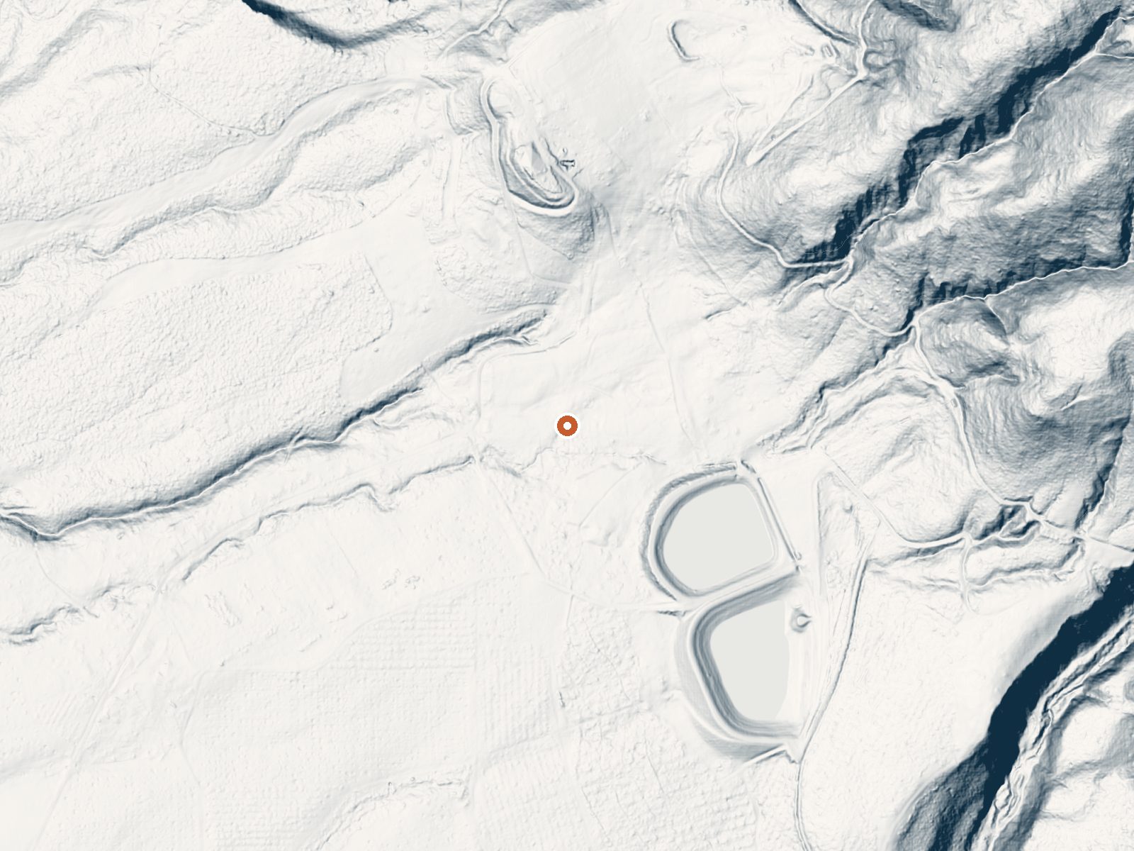 LiDAR bare-earth view of the same ground around Agua Tibia Spring