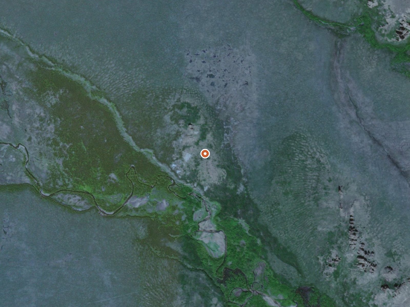 Aerial view of the ground around Serpentine Hot Springs