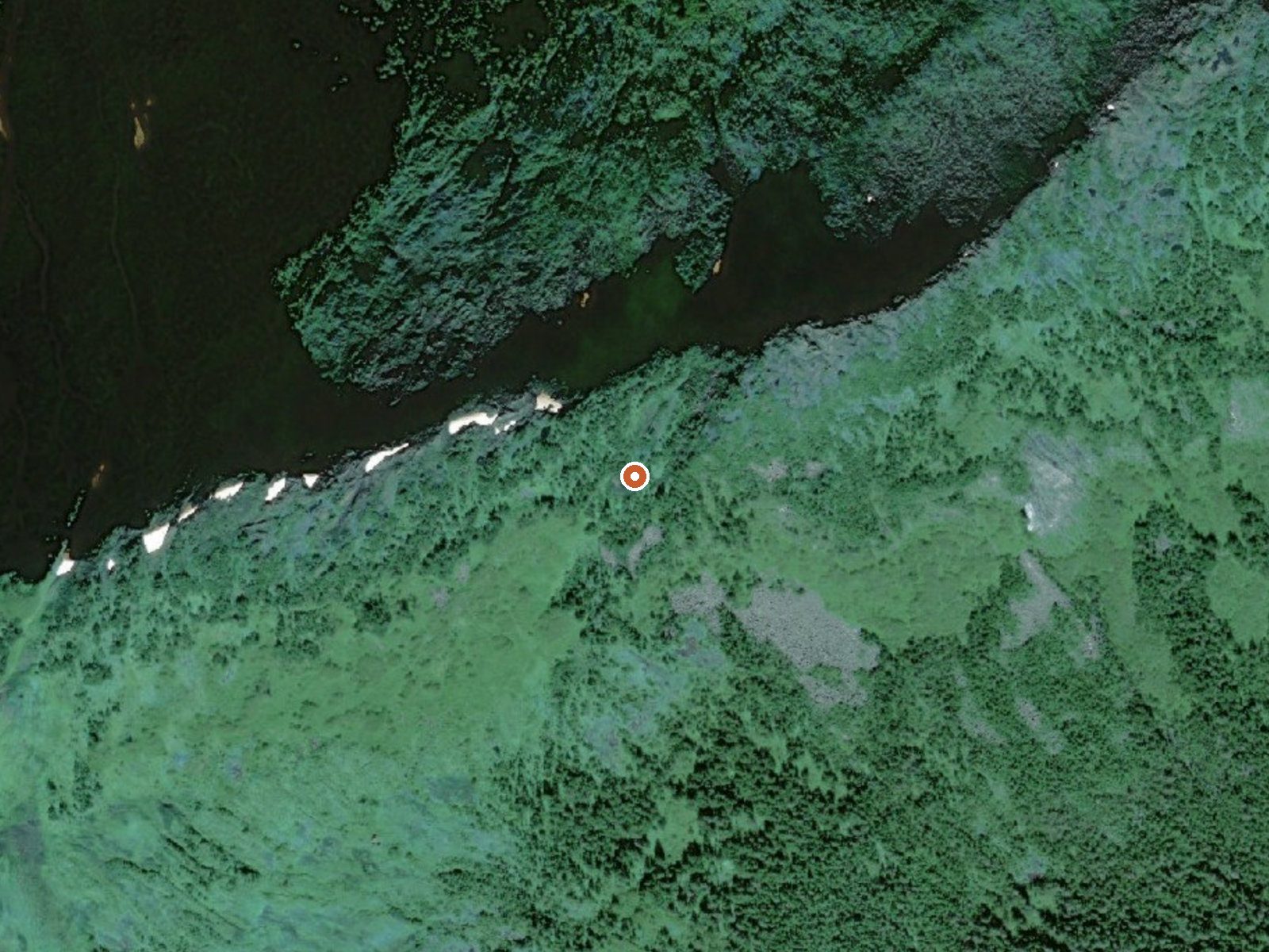 Aerial view of the ground around South Stikine Spring