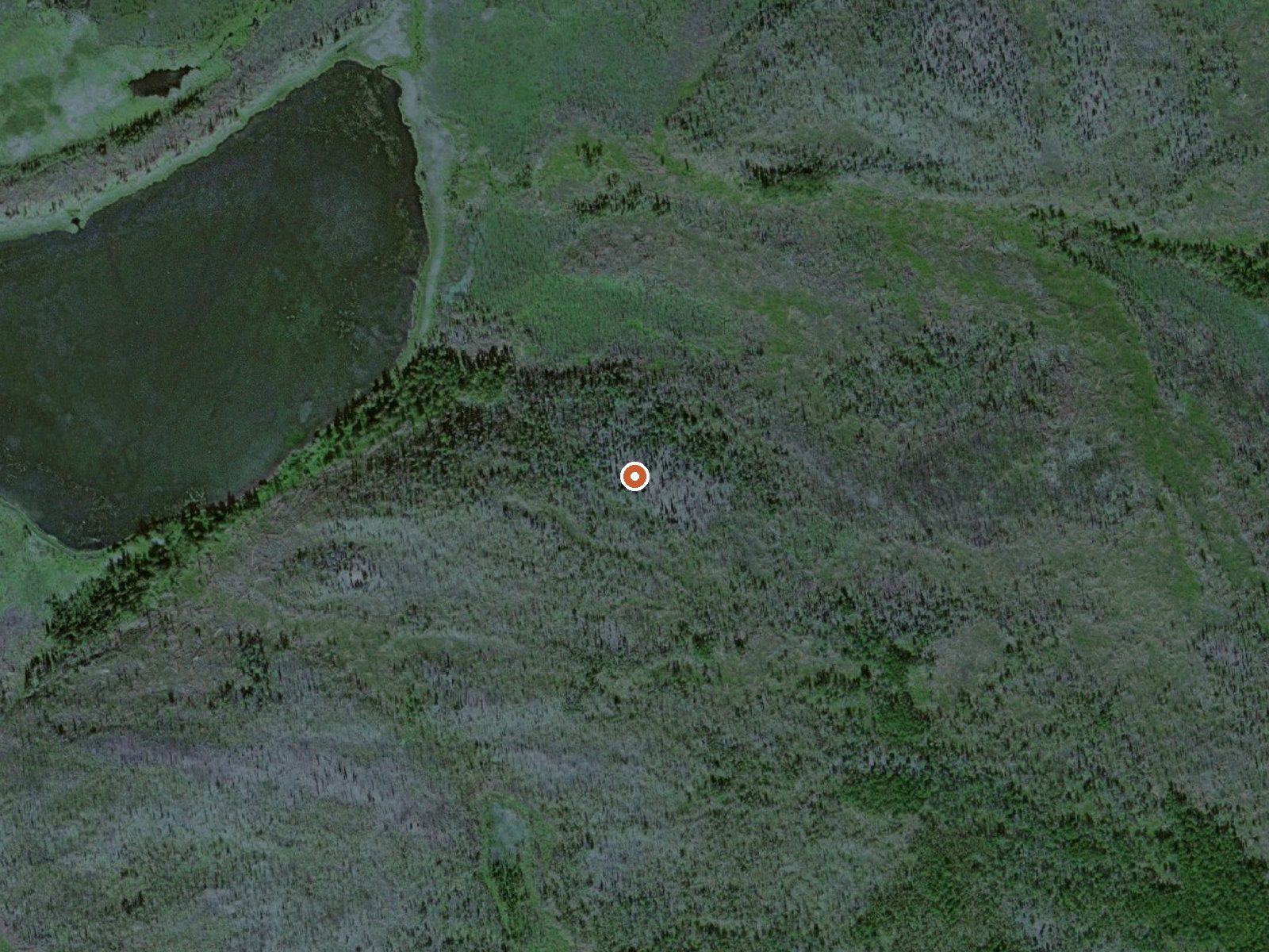 Aerial view of the ground around Tunalkten Lake Hot Spring