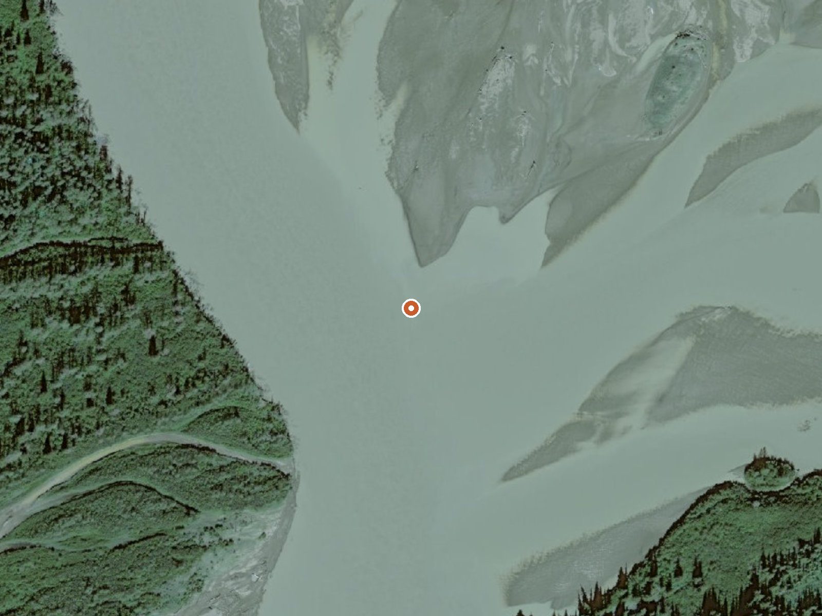 Aerial view of the ground around Twin Lakes Hot Springs