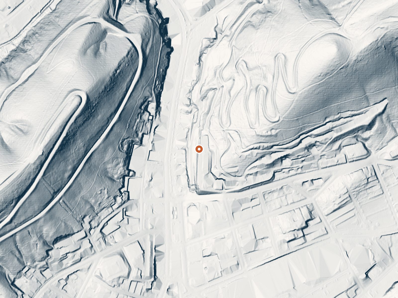 LiDAR bare-earth view of the same ground around Hot Springs