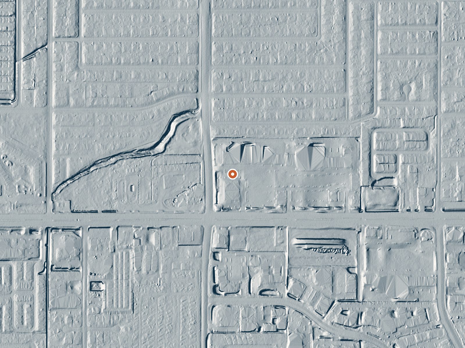 LiDAR bare-earth view of the same ground around Buckhorn Hot Mineral Wells