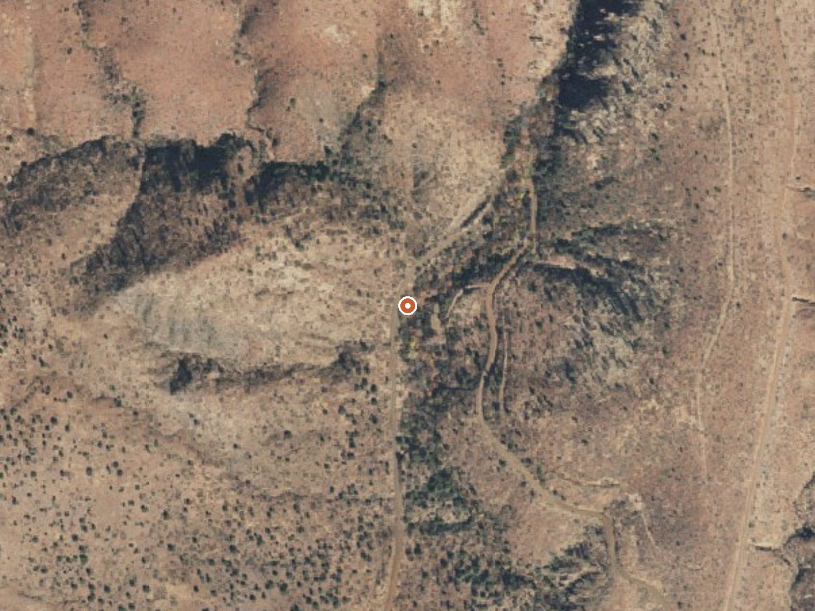 Aerial view of the ground around Cassadore Spring