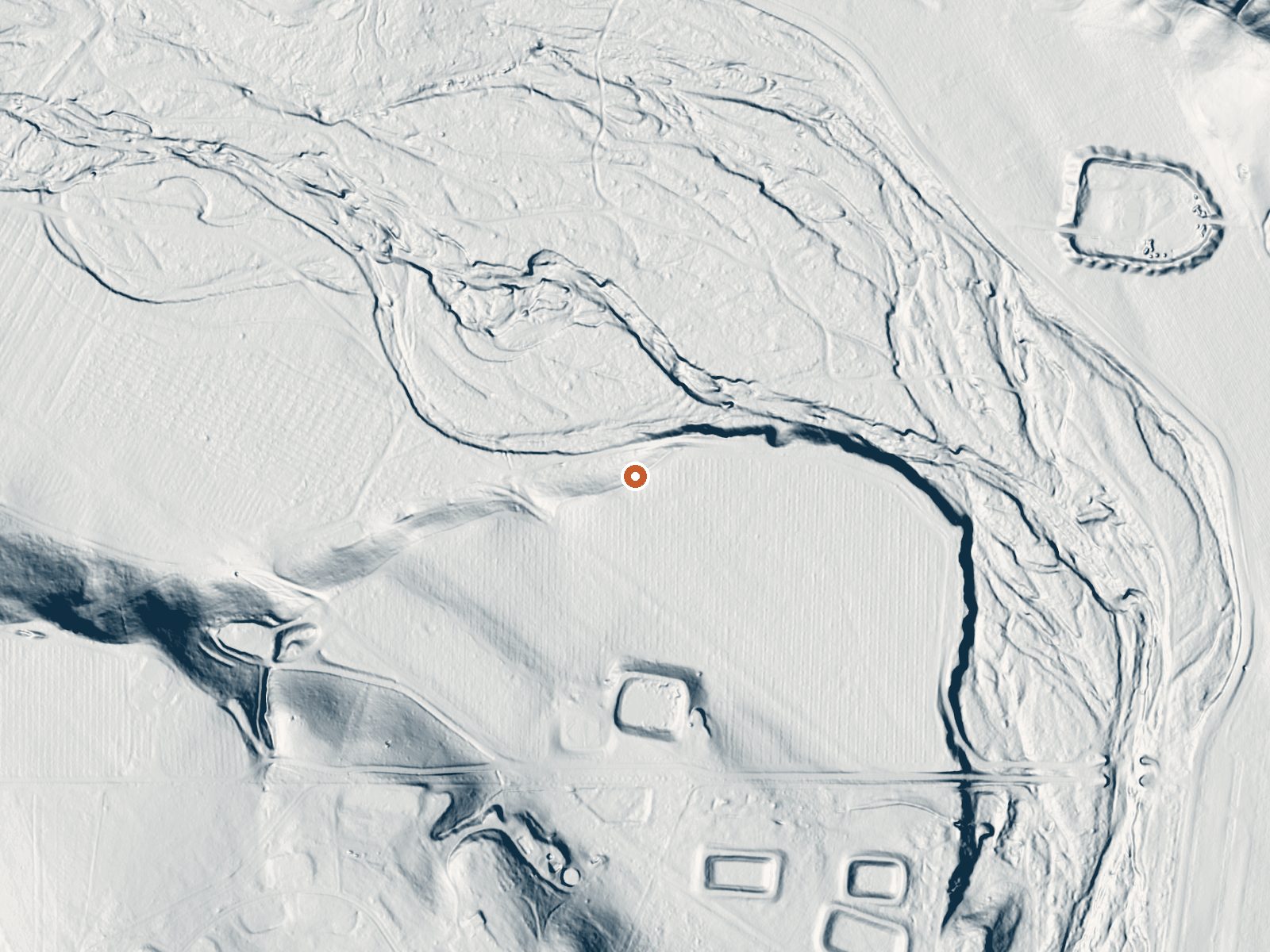 LiDAR bare-earth view of the same ground around Crohare Spring