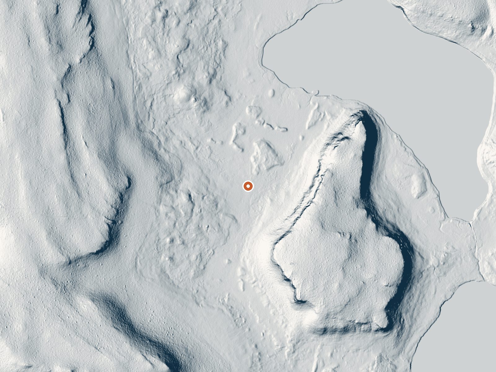LiDAR bare-earth view of the same ground around Dehy Hot Spring