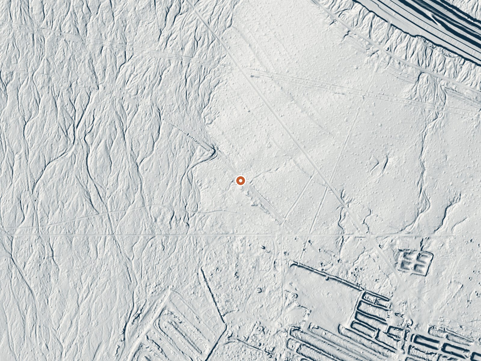 LiDAR bare-earth view of the same ground around Dos Palmas Spring