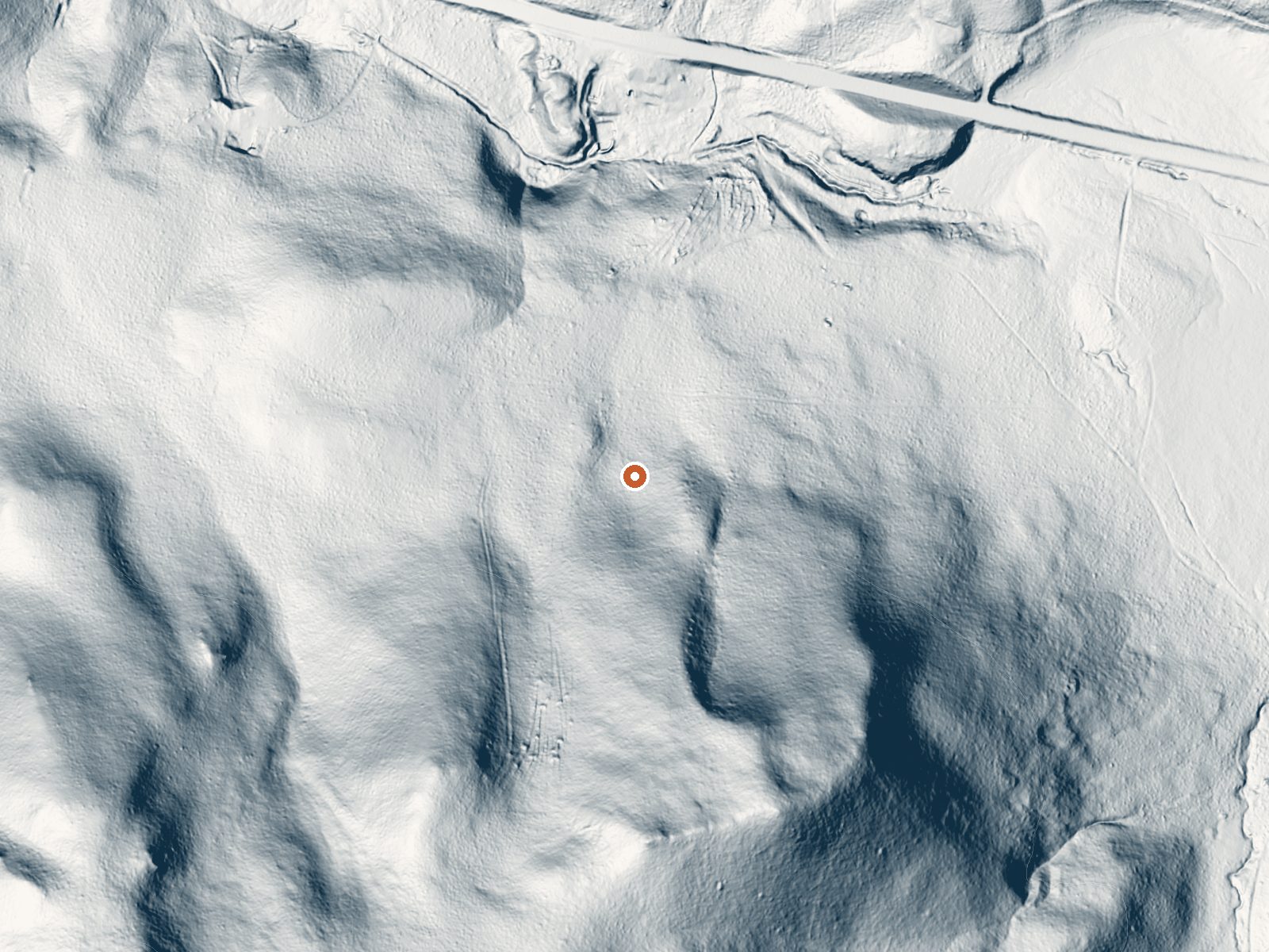 LiDAR bare-earth view of the same ground around Fales Hot Springs