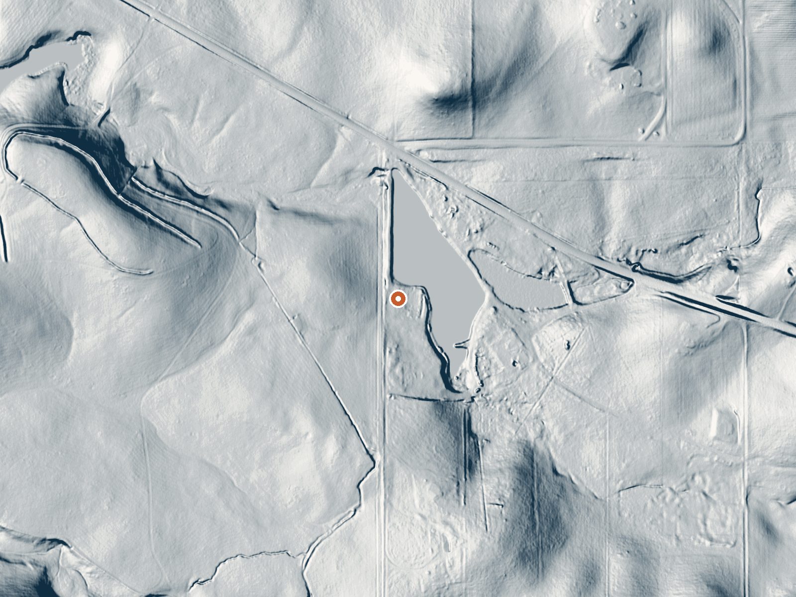 LiDAR bare-earth view of the same ground around Franklin Hot Springs