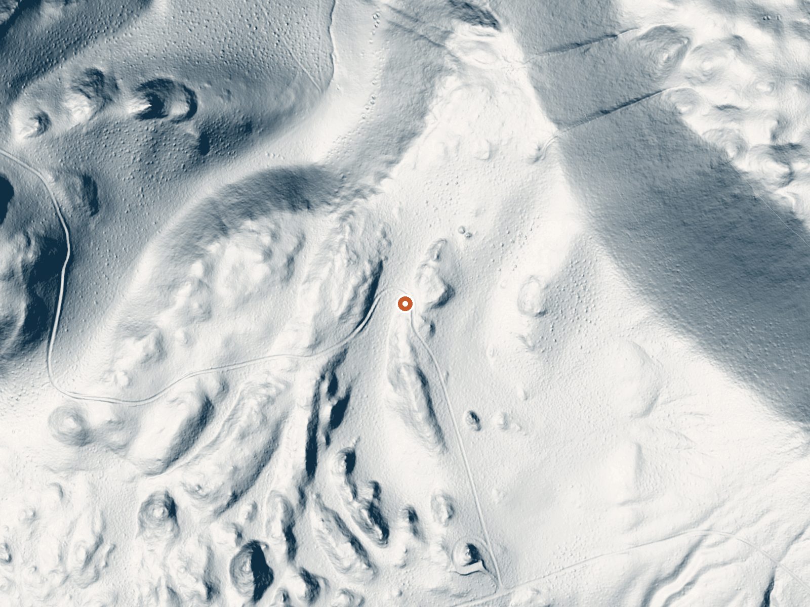 LiDAR bare-earth view of the same ground around Fumarole