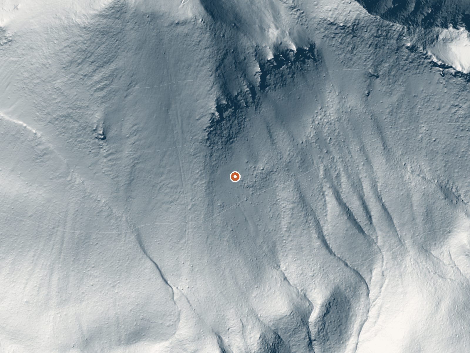 LiDAR bare-earth view of the same ground around Fumaroles