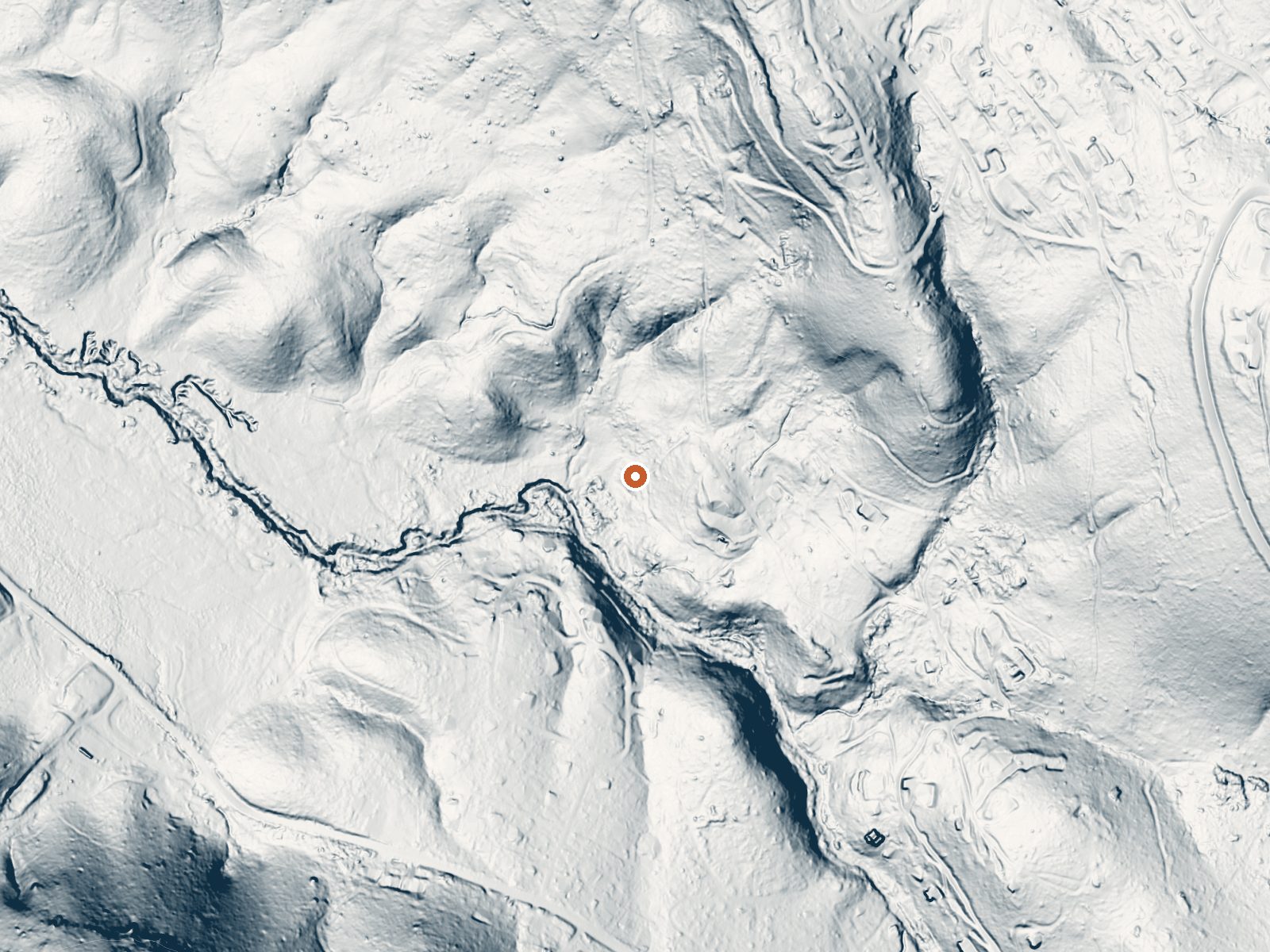 LiDAR bare-earth view of the same ground around Gordon Warm Springs