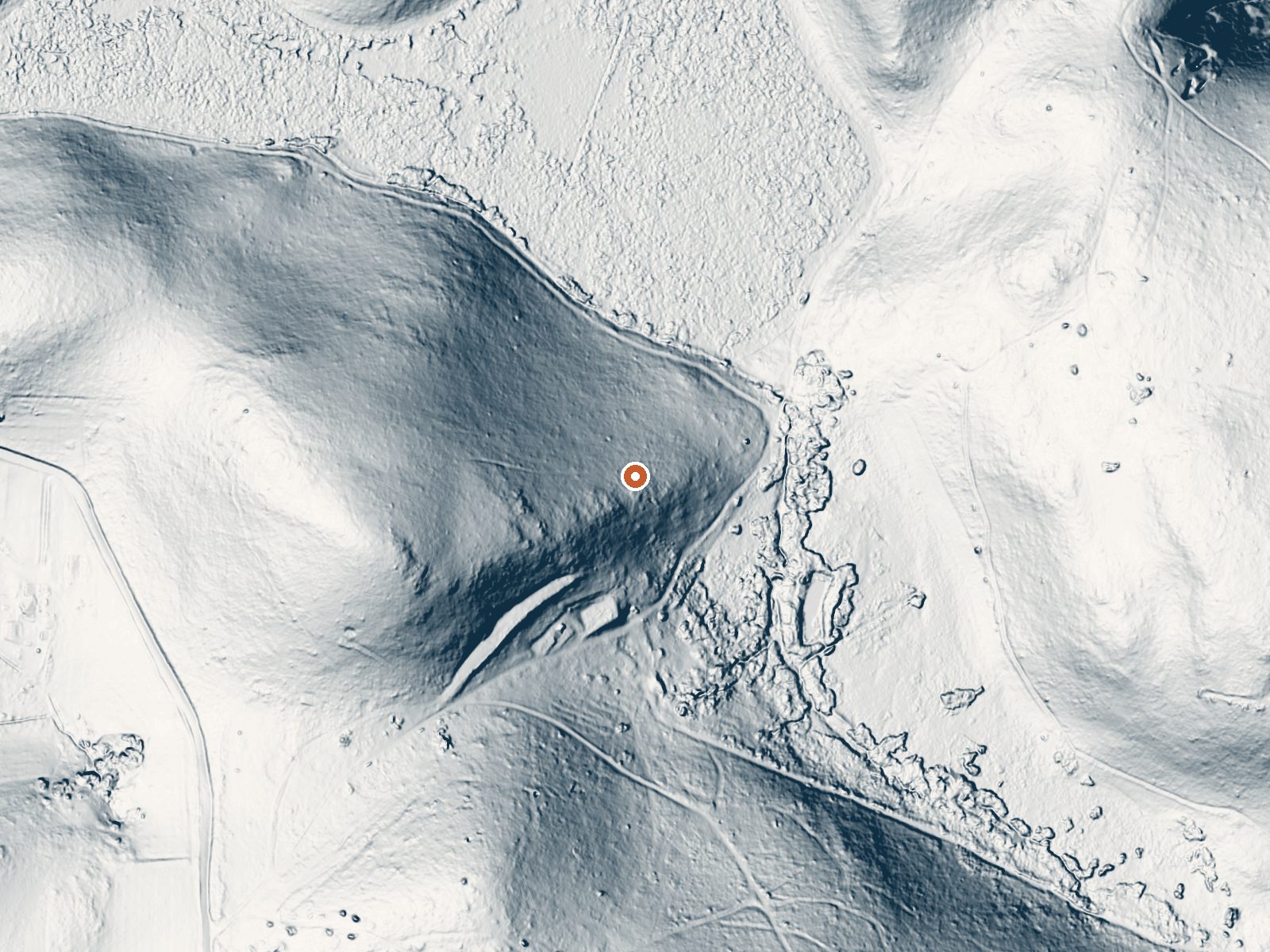 LiDAR bare-earth view of the same ground around Hildebrande Spring