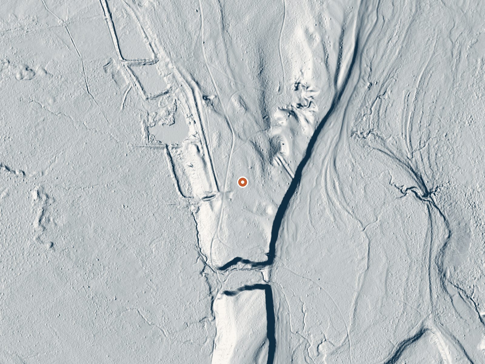 LiDAR bare-earth view of the same ground around Hot Spring