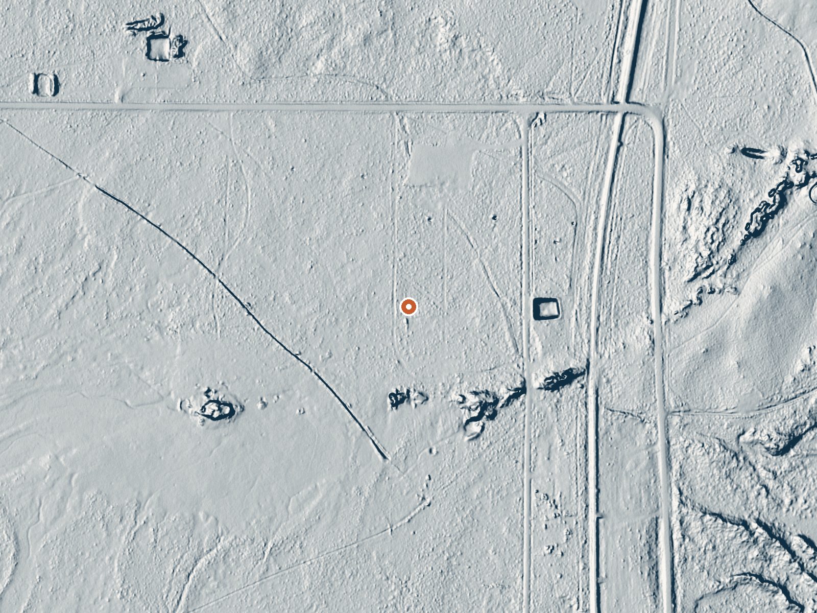 LiDAR bare-earth view of the same ground around Hot Spring
