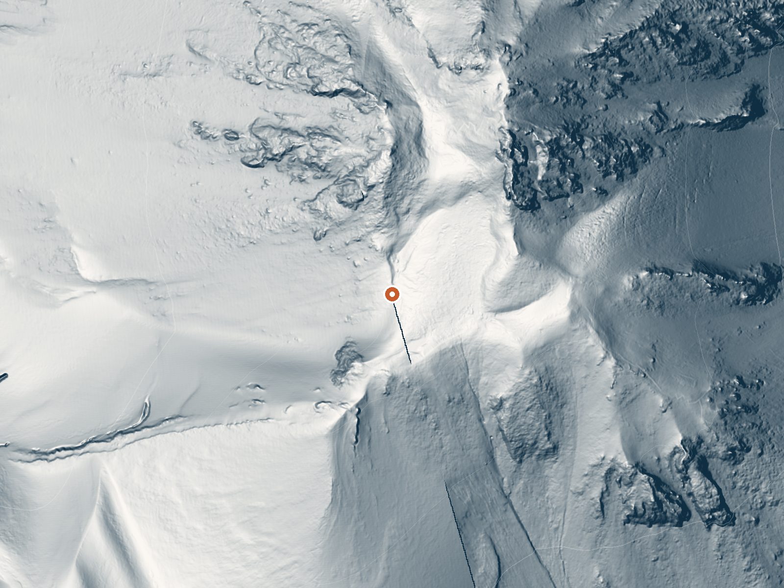LiDAR bare-earth view of the same ground around Hot Spring, Fumaroles
