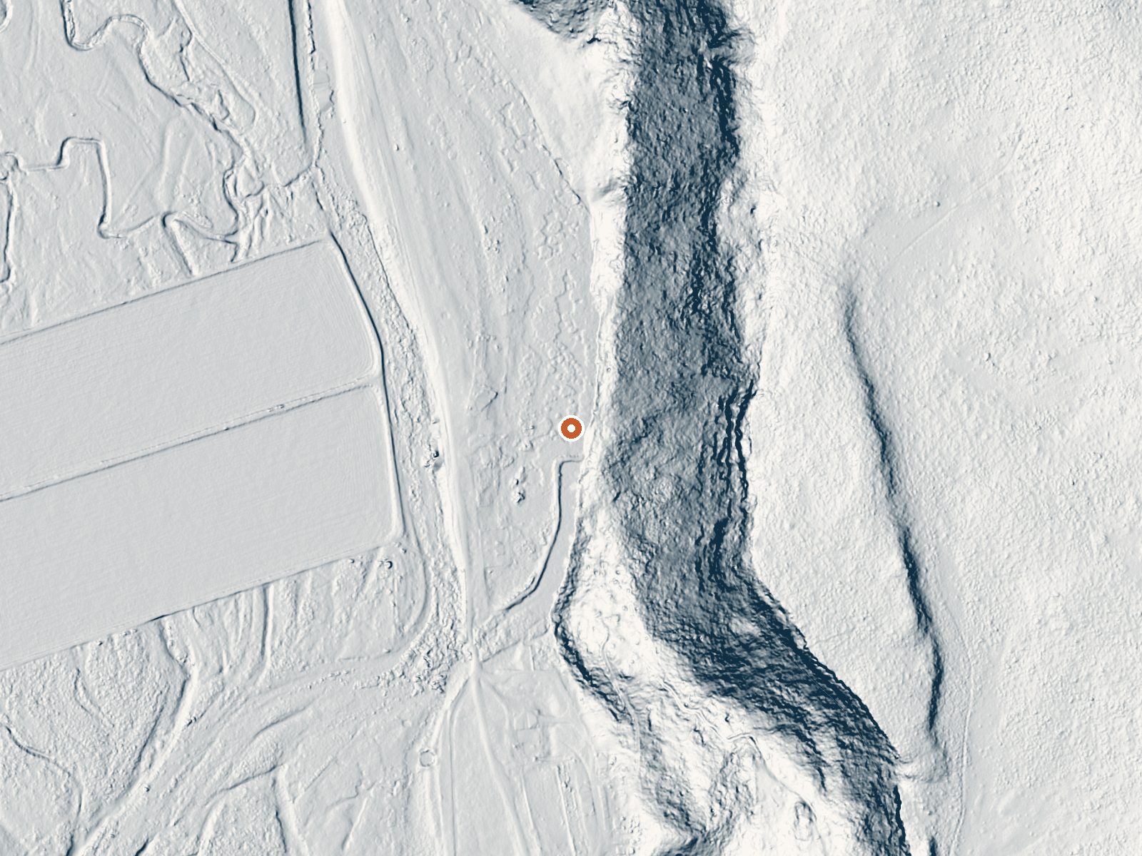 LiDAR bare-earth view of the same ground around Hot Springs