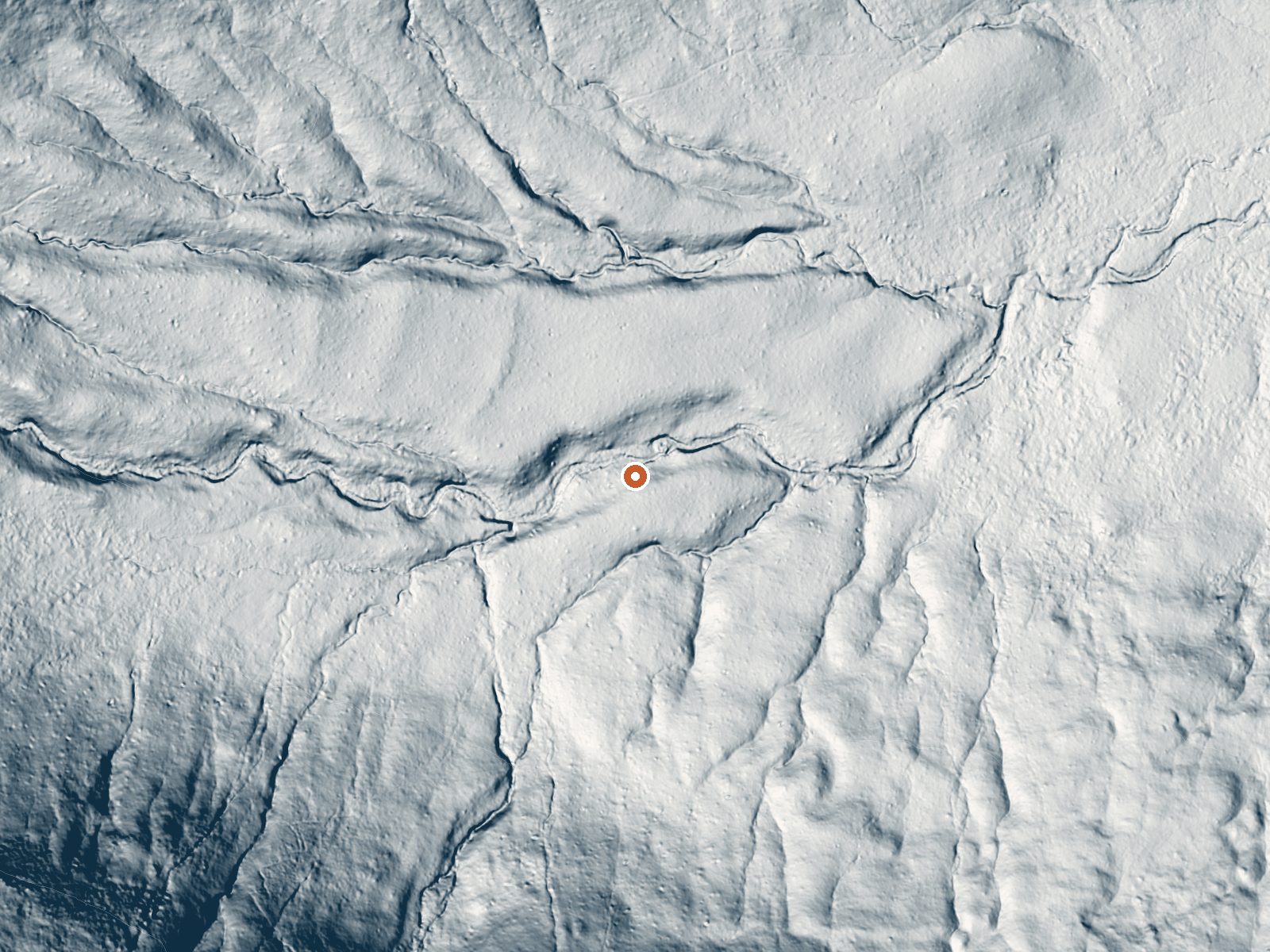 LiDAR bare-earth view of the same ground around Hot Springs Valley