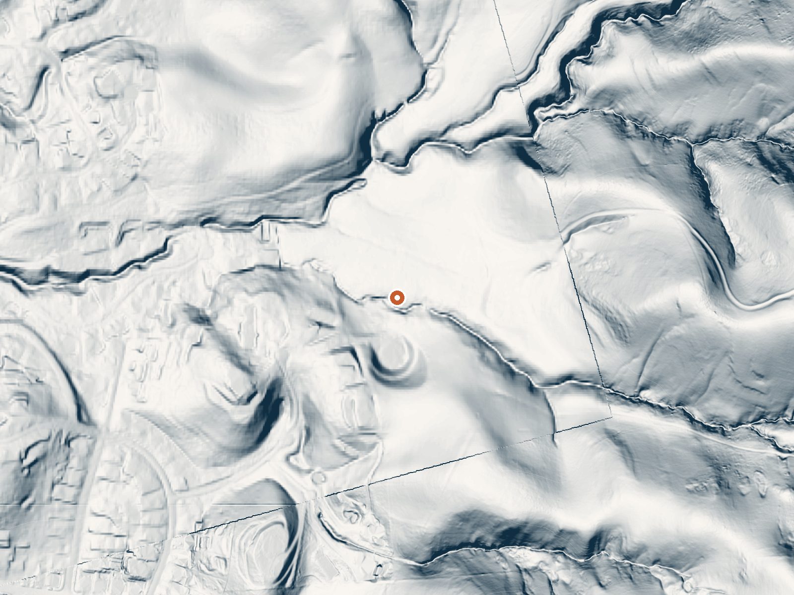 LiDAR bare-earth view of the same ground around Alameda Warm Springs