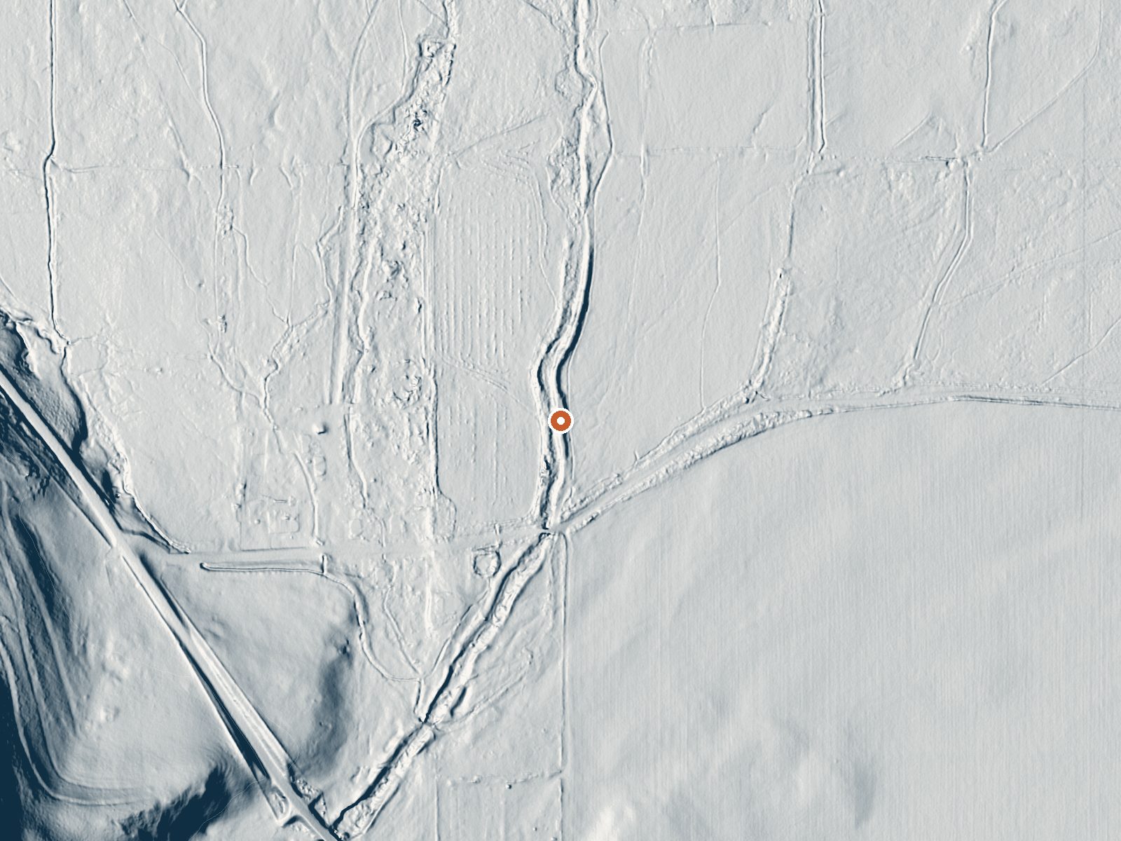 LiDAR bare-earth view of the same ground around Bare Ranch Spring