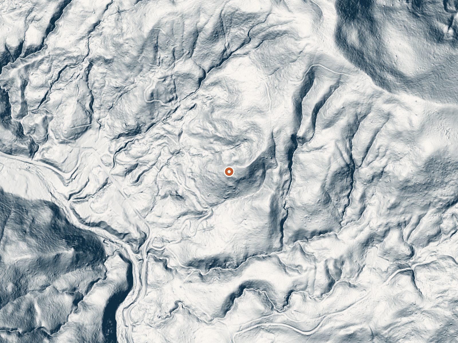 LiDAR bare-earth view of the same ground around Bartlett Springs