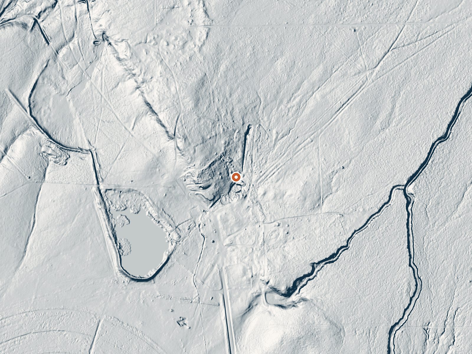 LiDAR bare-earth view of the same ground around Bertrand Ranch Springs