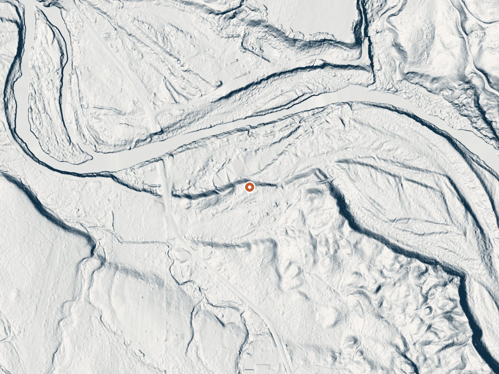 LiDAR bare-earth view of the same ground around Big Bend, California