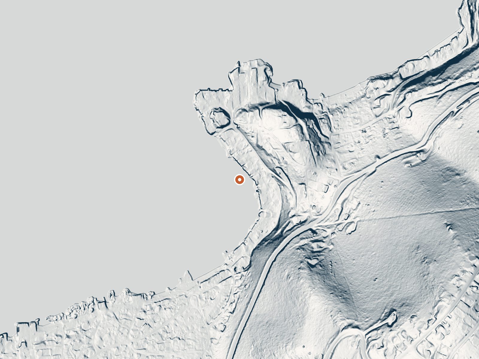 LiDAR bare-earth view of the same ground around Big Soda Spring