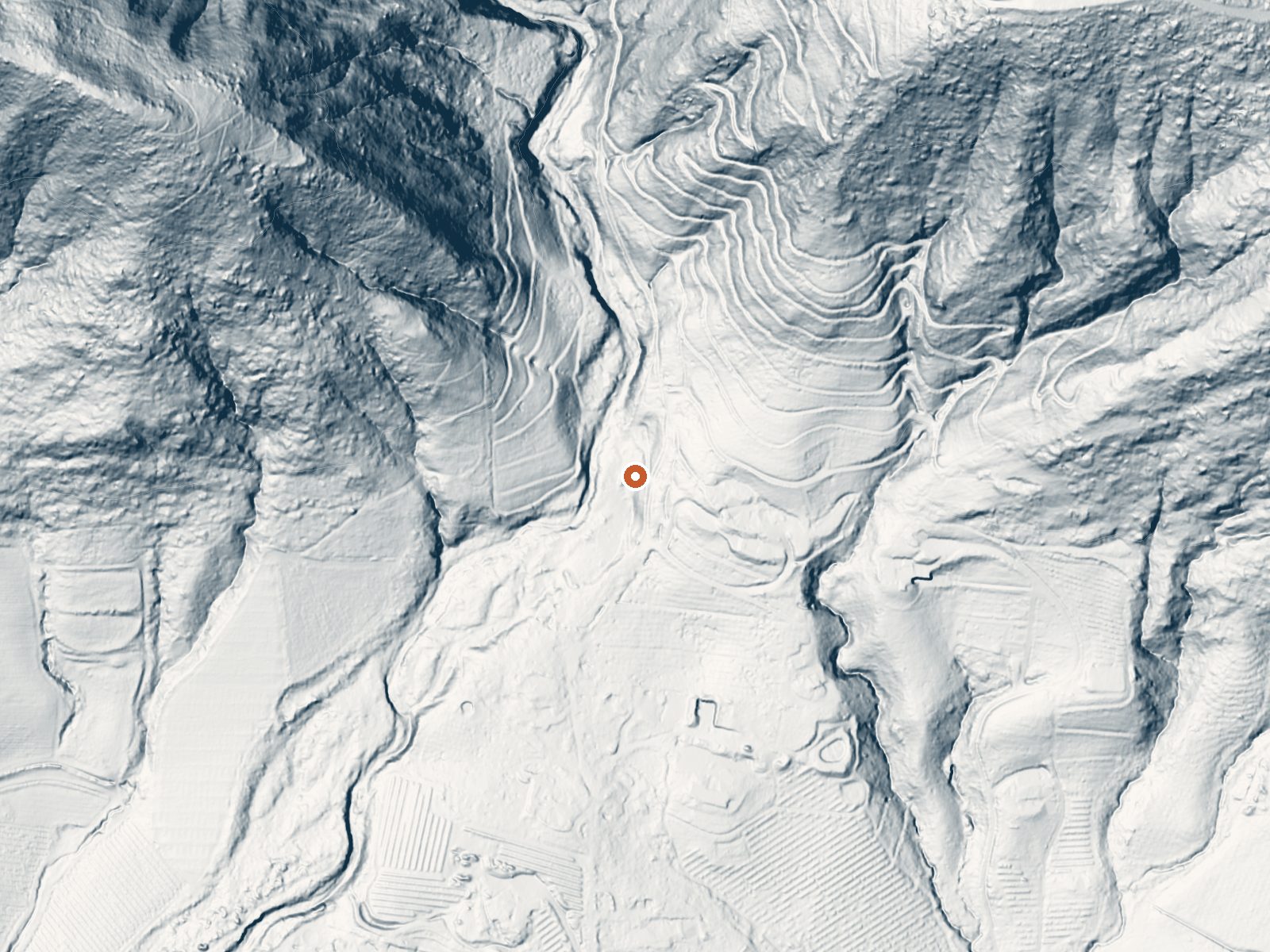 LiDAR bare-earth view of the same ground around Boron Spring