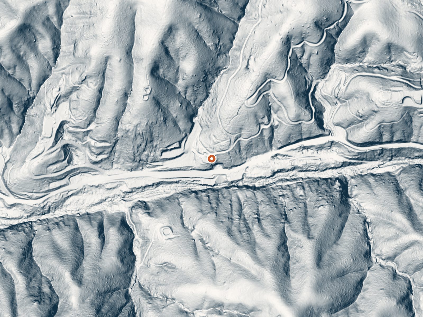 LiDAR bare-earth view of the same ground around California Hot Springs