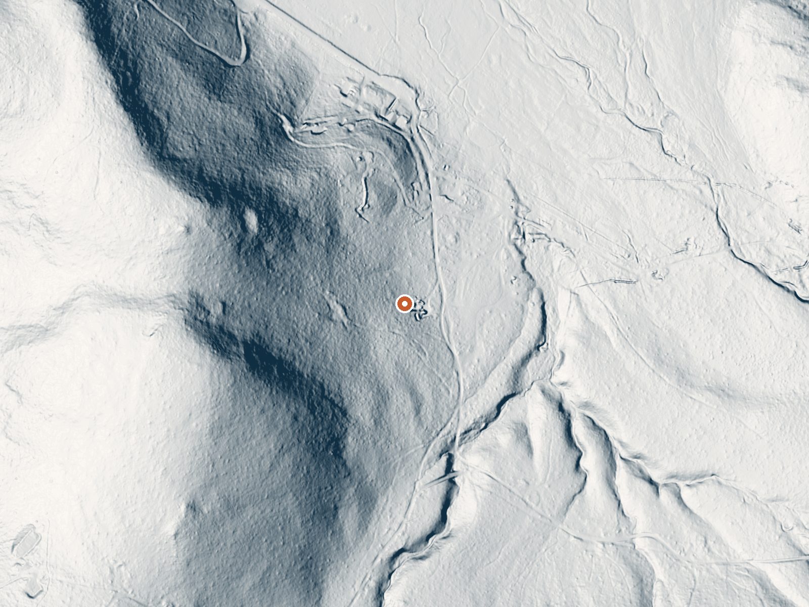LiDAR bare-earth view of the same ground around Campbell Hot Springs