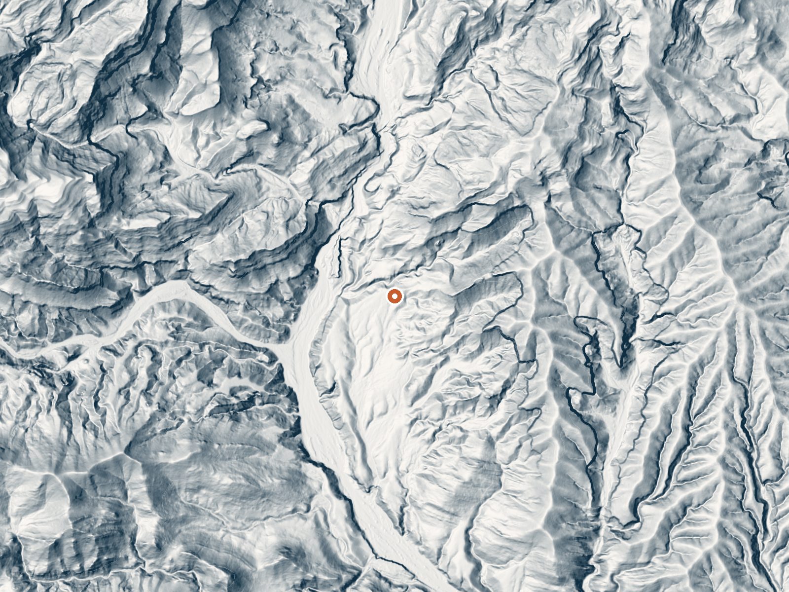 LiDAR bare-earth view of the same ground around Canyon Spring
