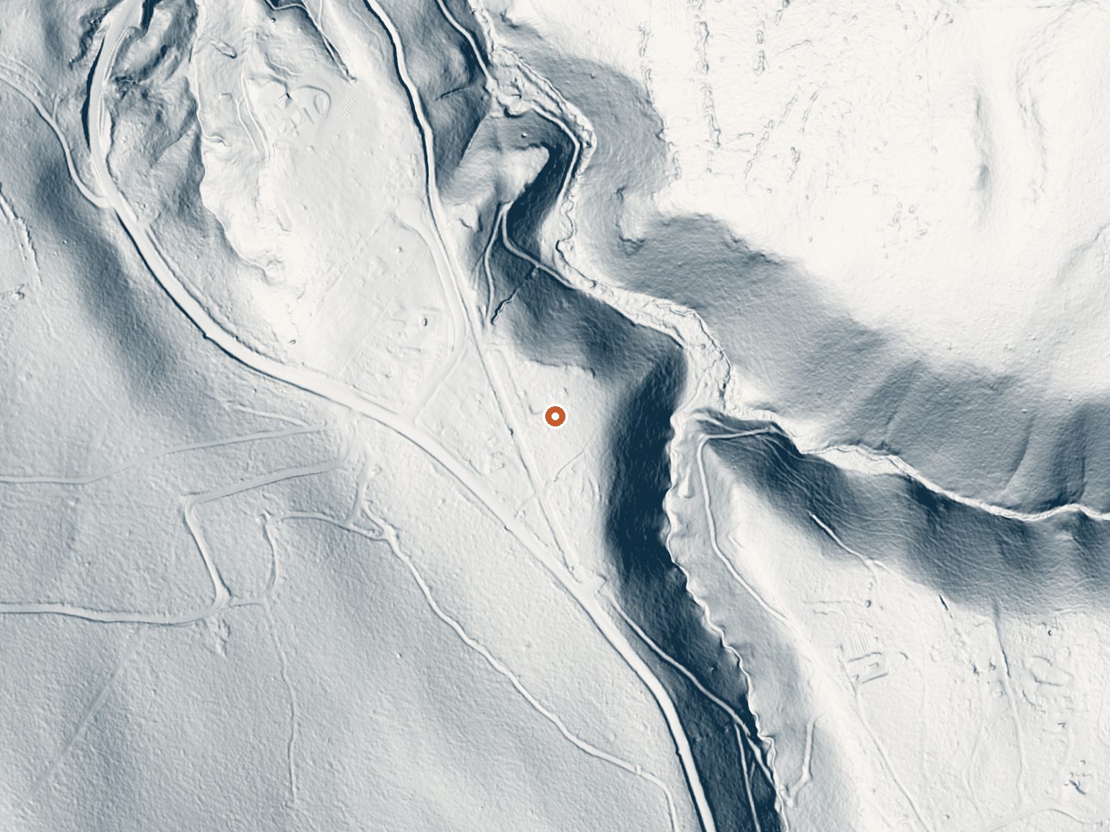 LiDAR bare-earth view of the same ground around Carlsbad Spring