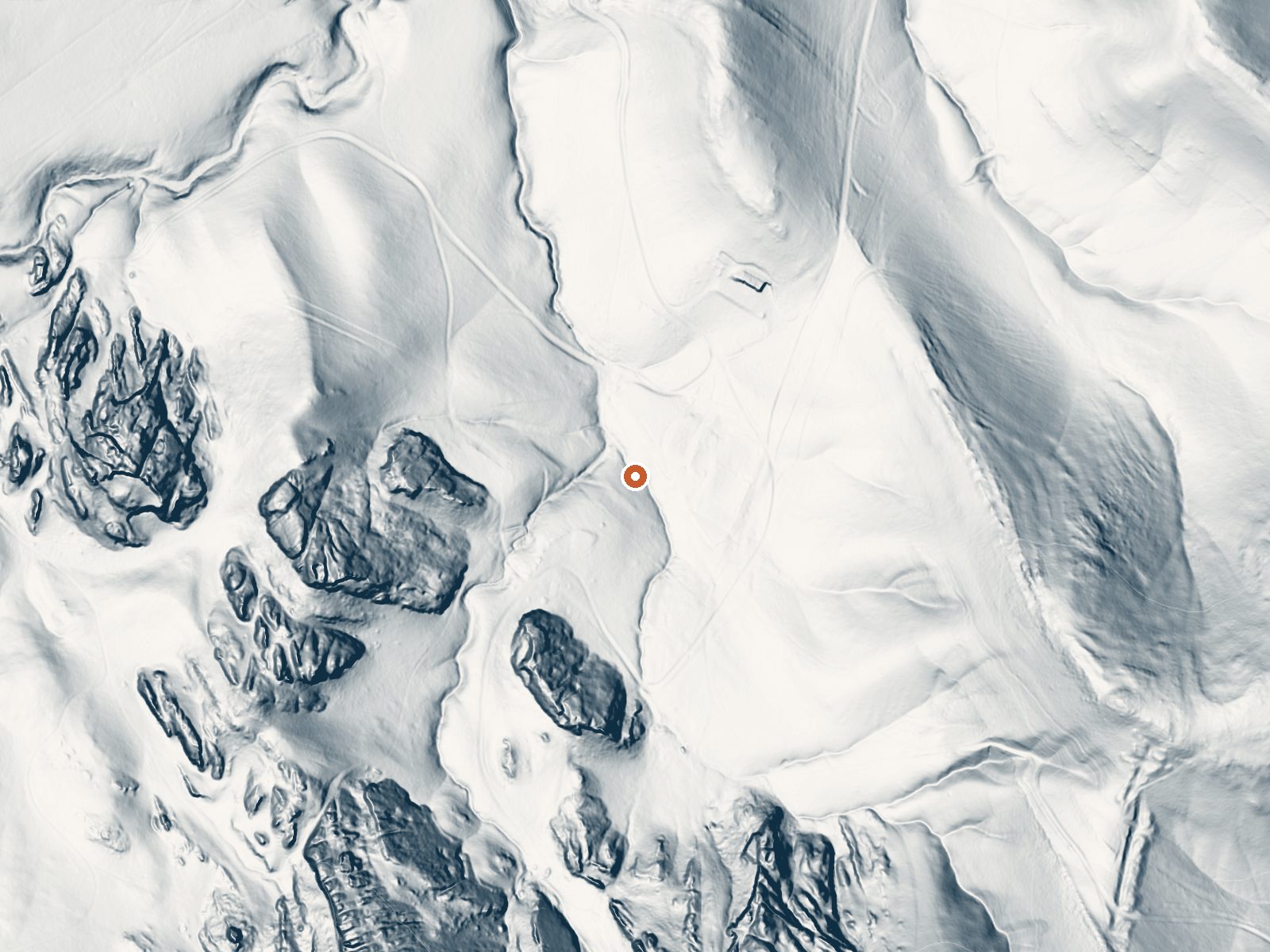 LiDAR bare-earth view of the same ground around Carneros Spring
