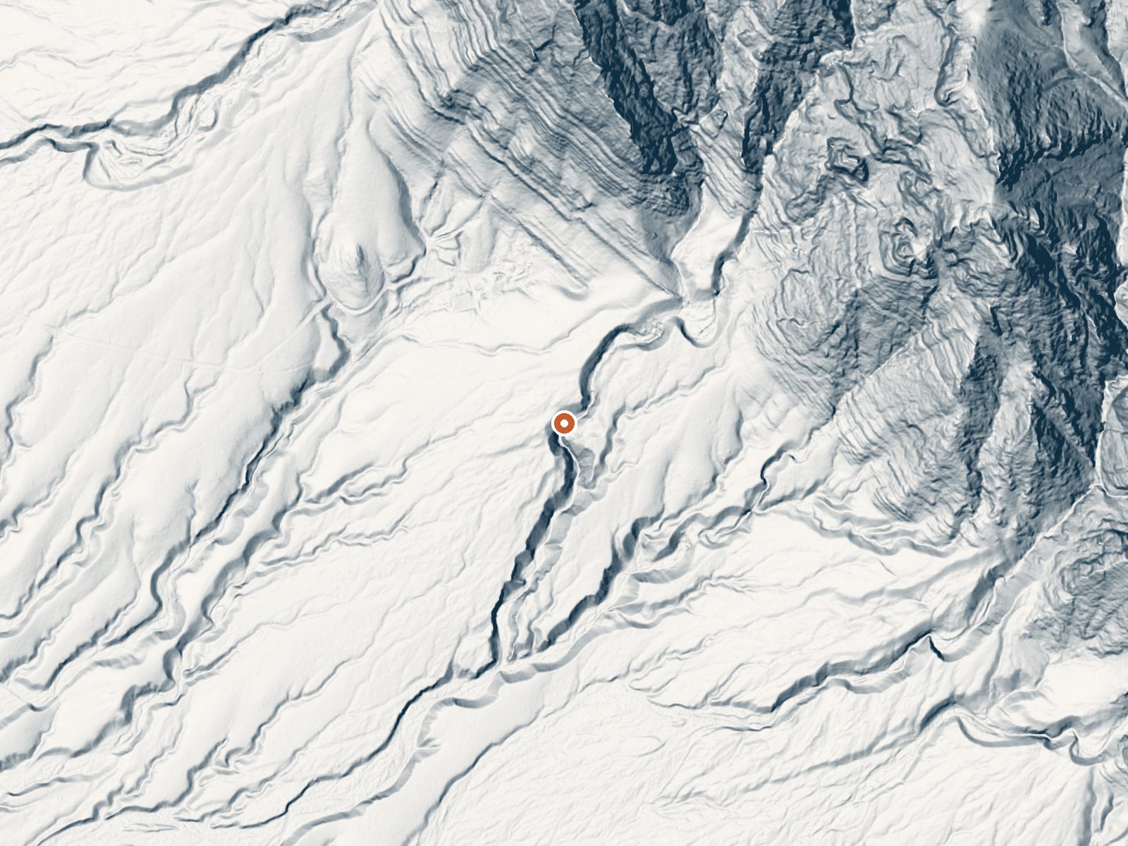 LiDAR bare-earth view of the same ground around Chappo Spring