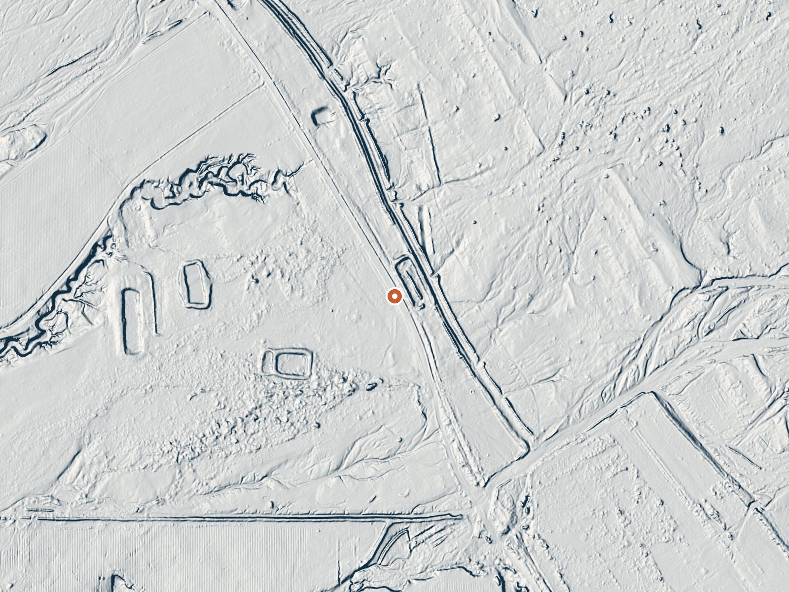 LiDAR bare-earth view of the same ground around Mud Volcanoes
