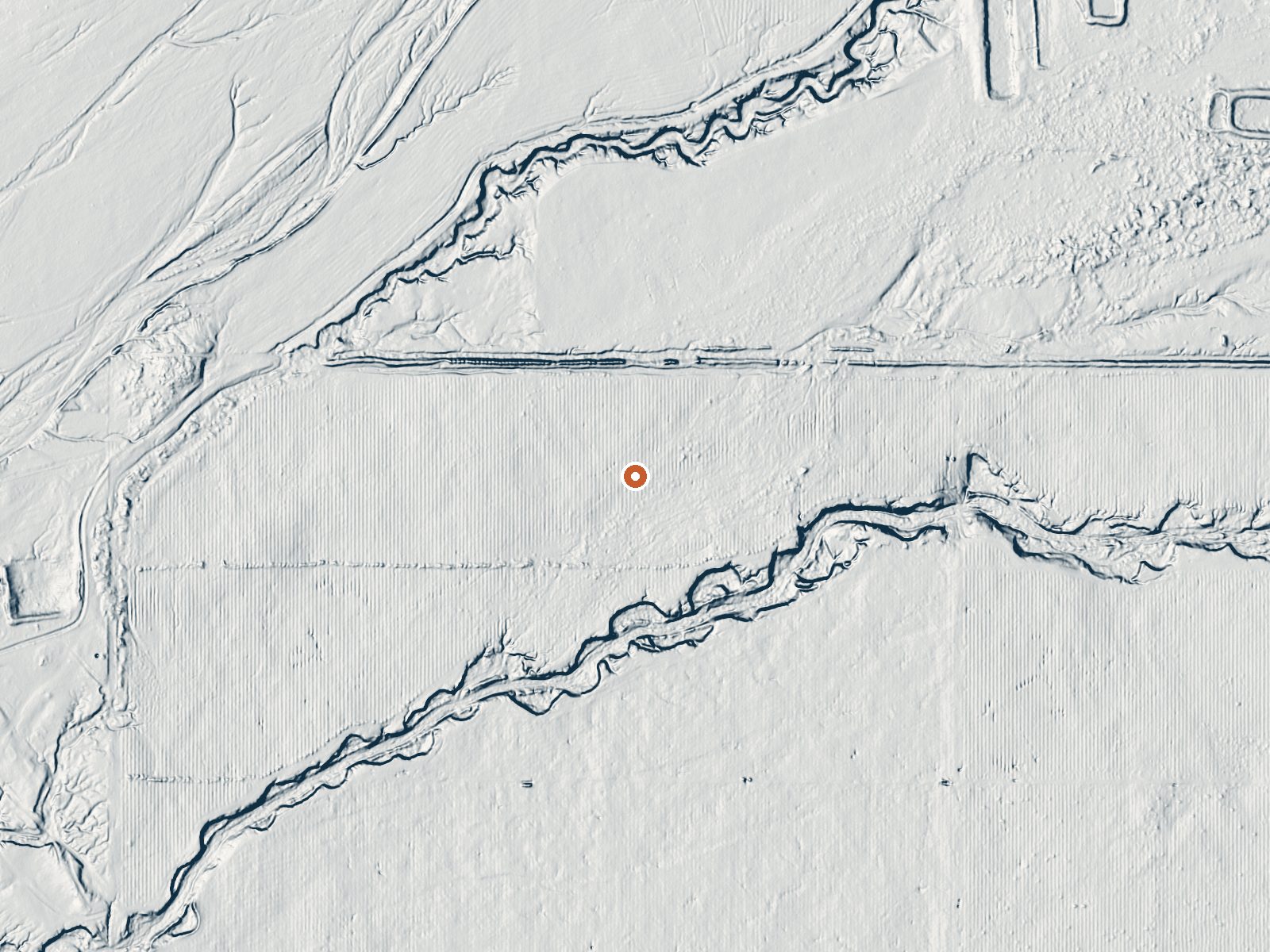 LiDAR bare-earth view of the same ground around Mud Volcanoes